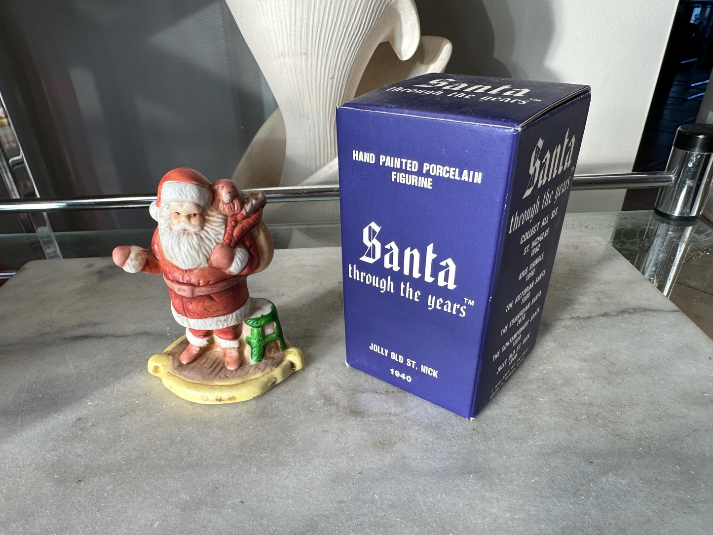 Vintage Santa Figurines Set: RSVP International, 1880-1940, Boxed