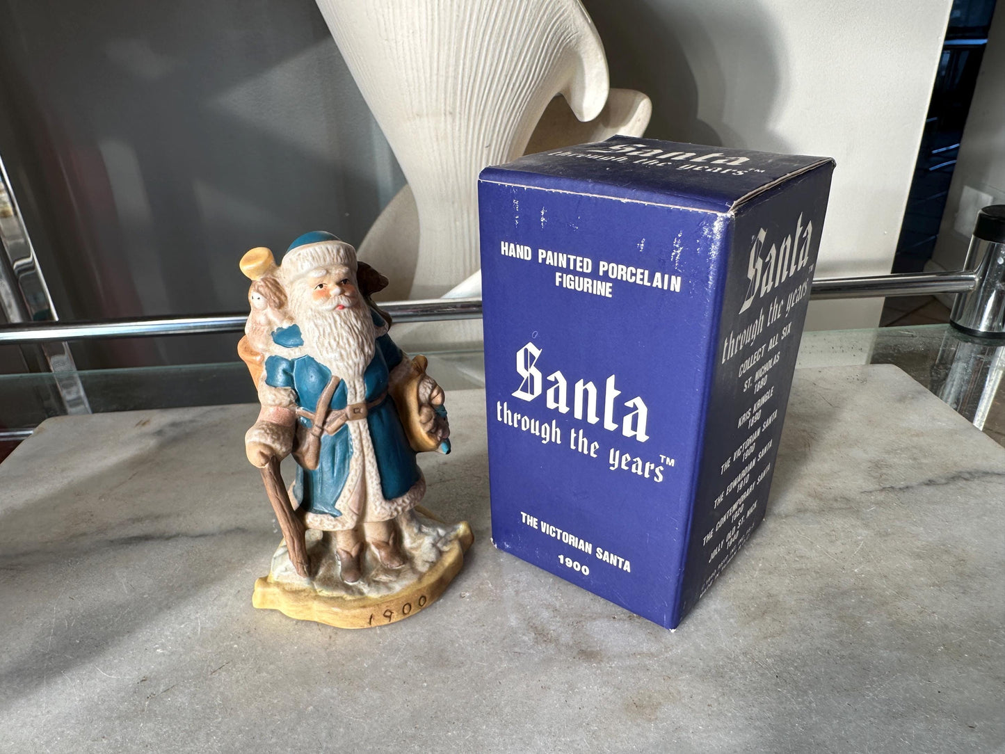 Vintage Santa Figurines Set: RSVP International, 1880-1940, Boxed