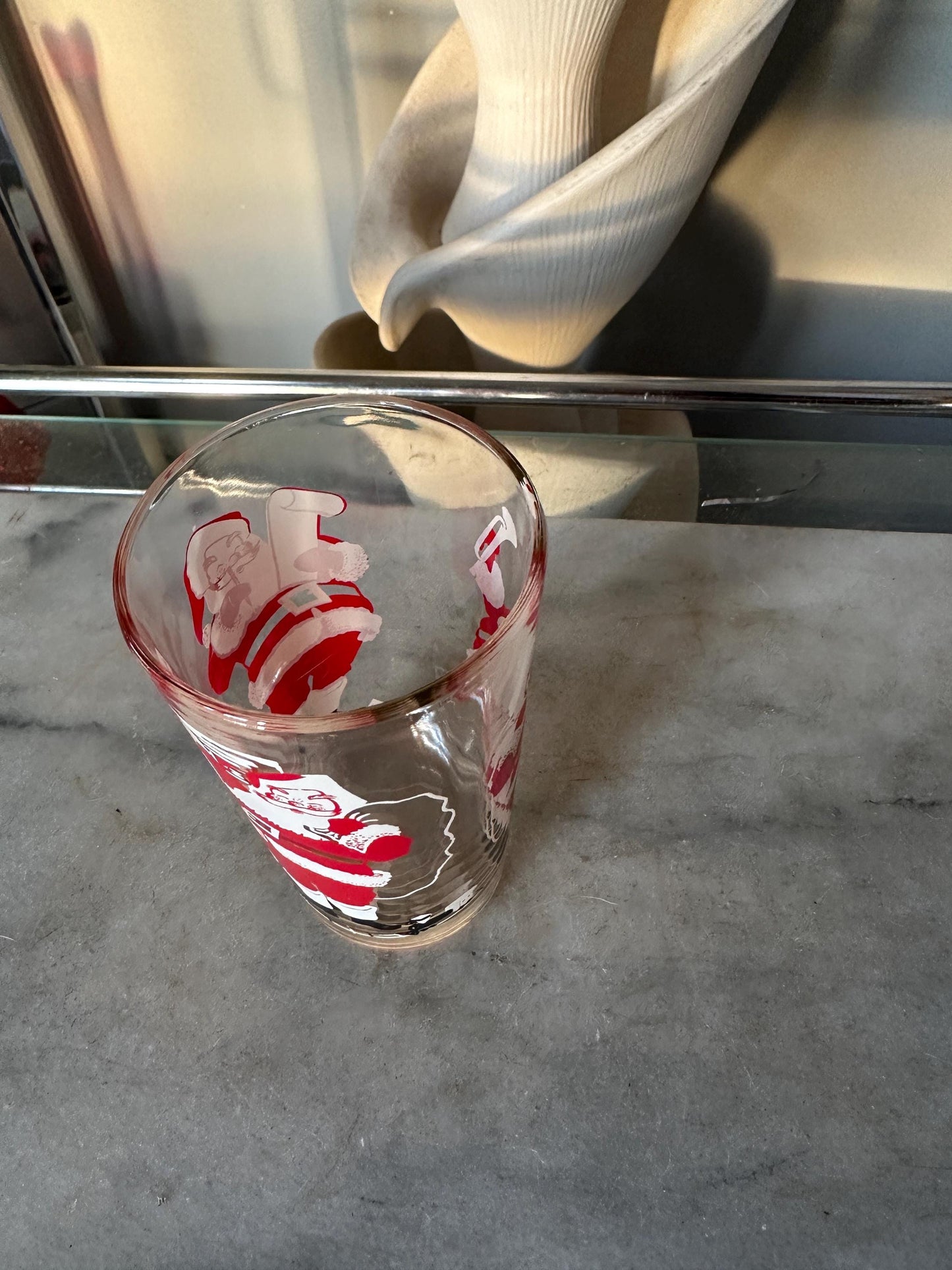 Vintage Santa Peanut Butter Glass: 1950s Christmas Collectible