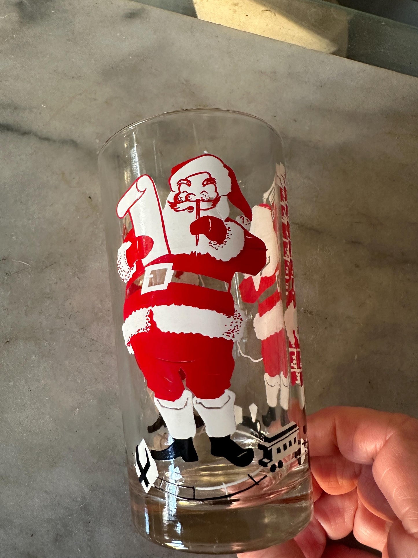 Vintage Santa Peanut Butter Glass: 1950s Christmas Collectible
