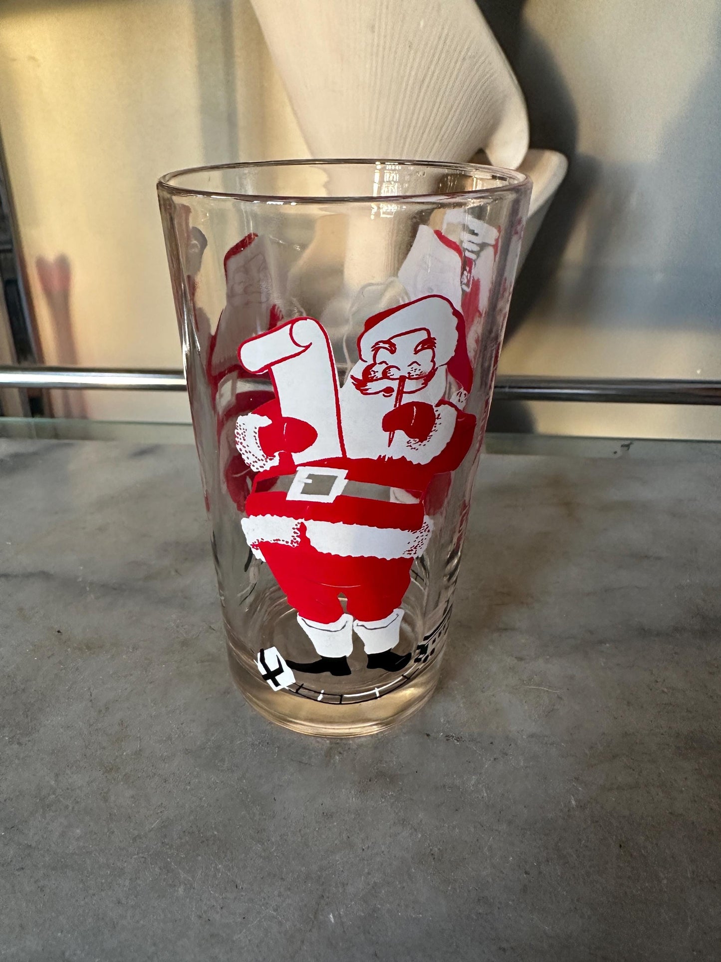 Vintage Santa Peanut Butter Glass: 1950s Christmas Collectible