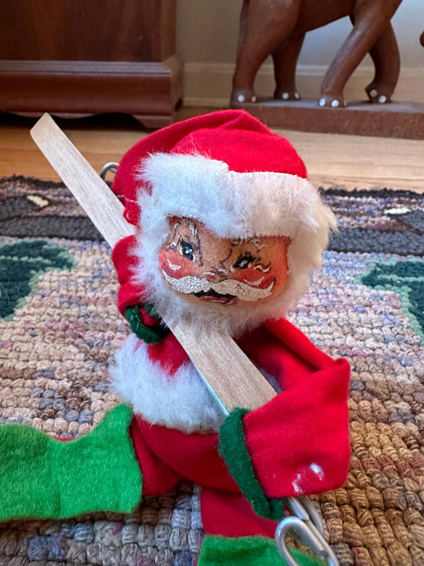 Vintage 1970 Annalee Santa Skier Doll, Rare Figure