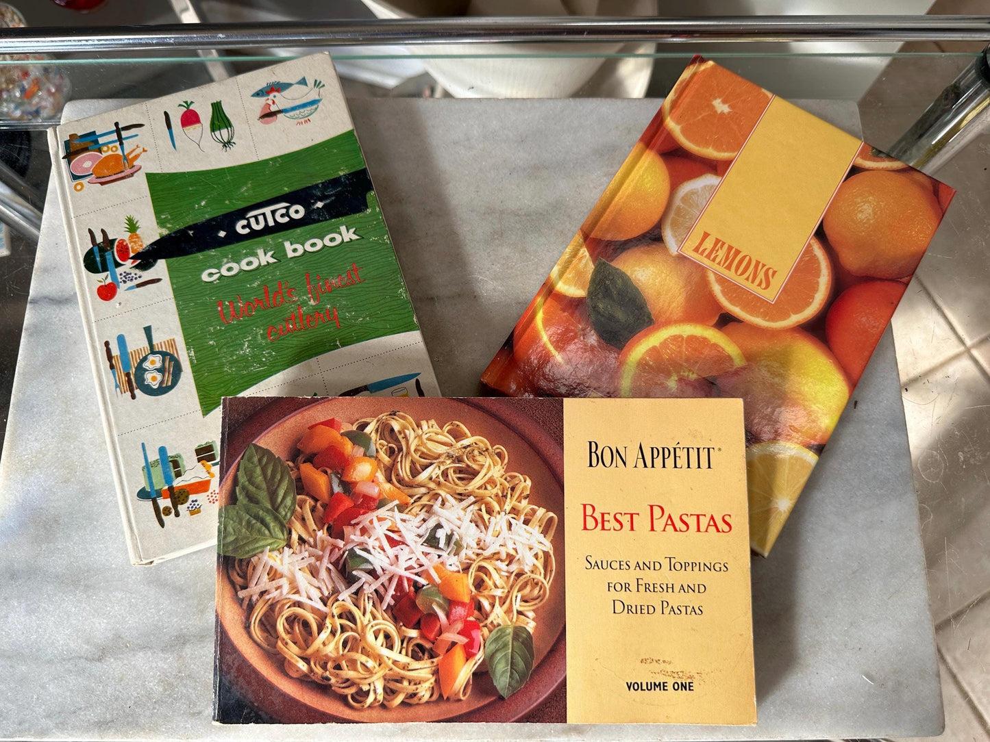Vintage Cookbook Collection (Set of 3): Cutco, Lemons, Bon Appétit Pasta