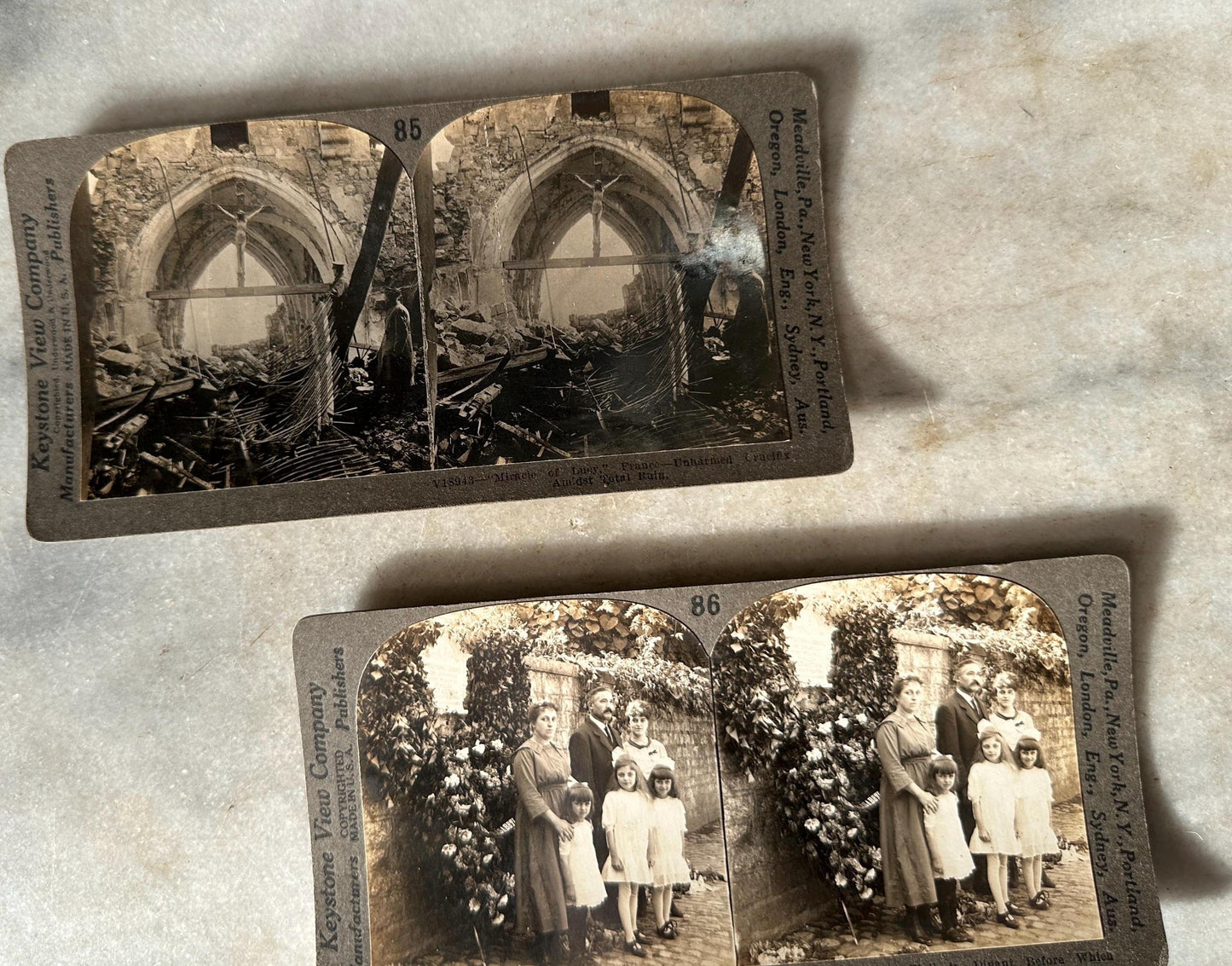 Antique Set of Ten (10) 1900s Keystone Stereoviews WWI War Images