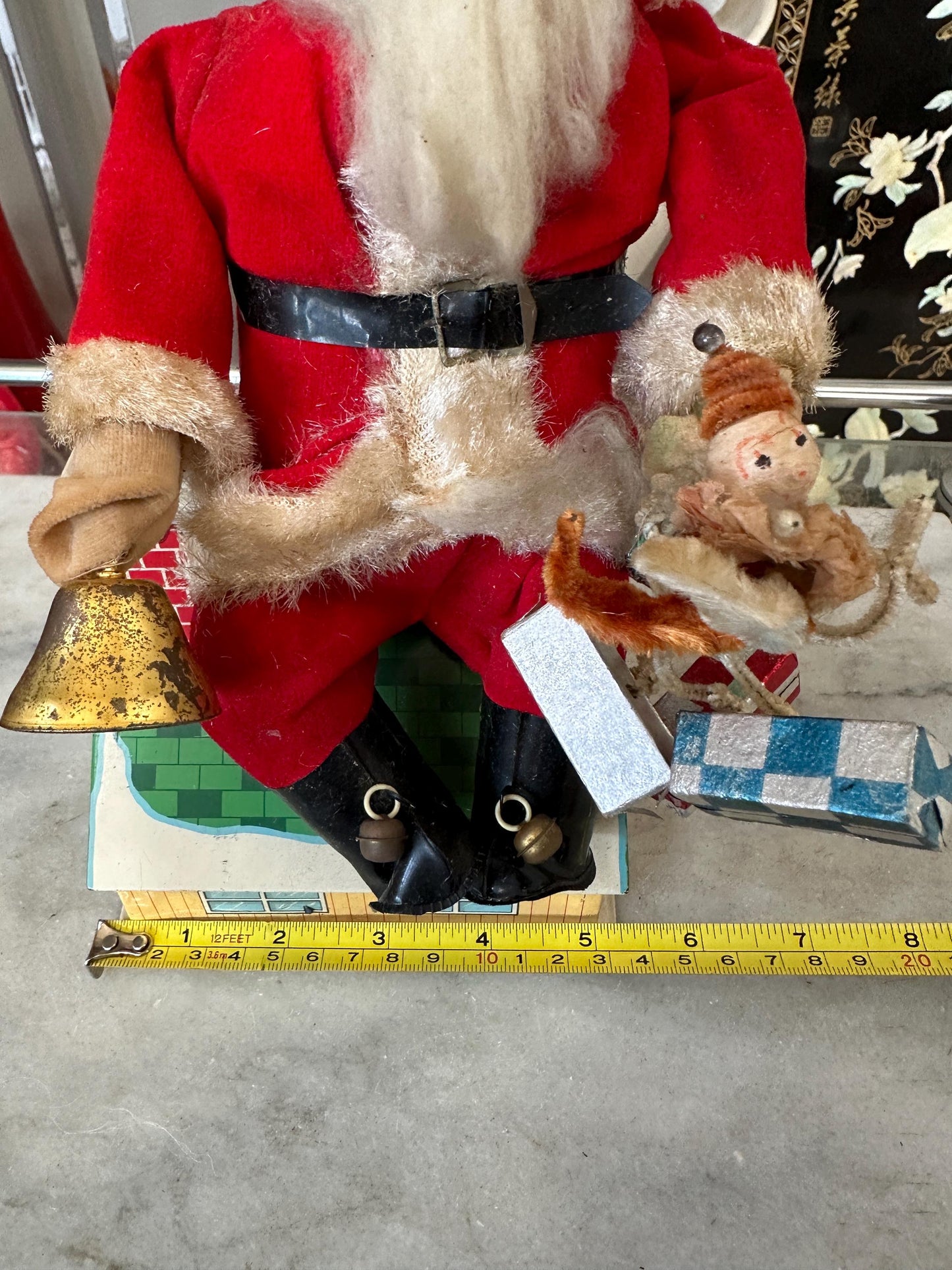 Vintage 1960s Animated Santa Claus Tin Toy Bank - HTTC Japan - For Display