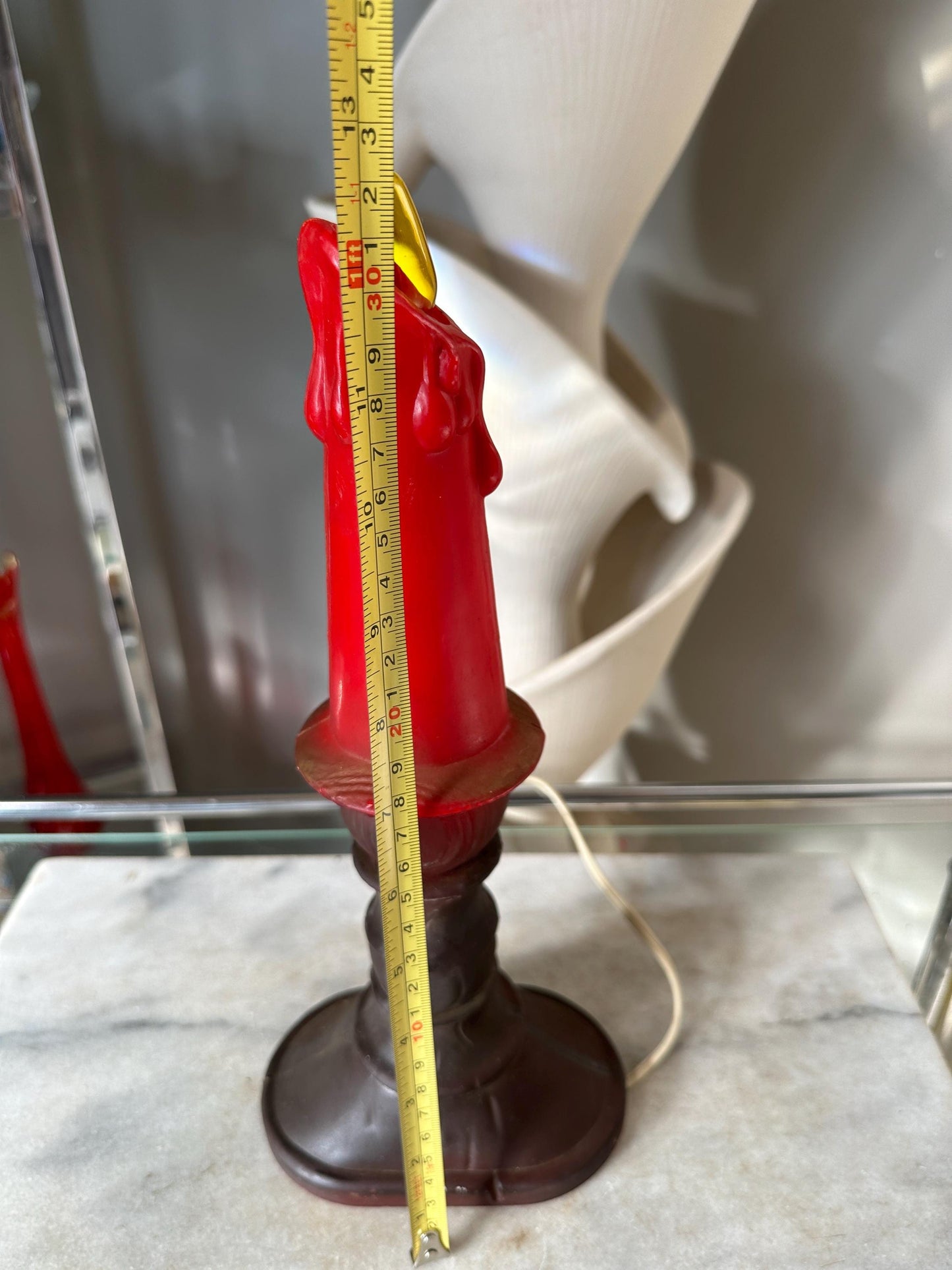 Vintage Union Products Blow Blo Mold Candle 13” Tall Christmas Flame Halloween