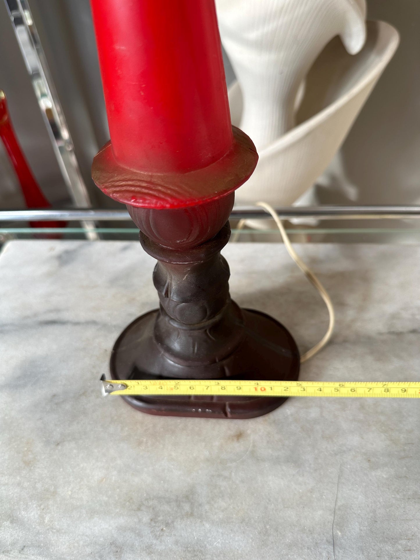 Vintage Union Products Blow Blo Mold Candle 13” Tall Christmas Flame Halloween