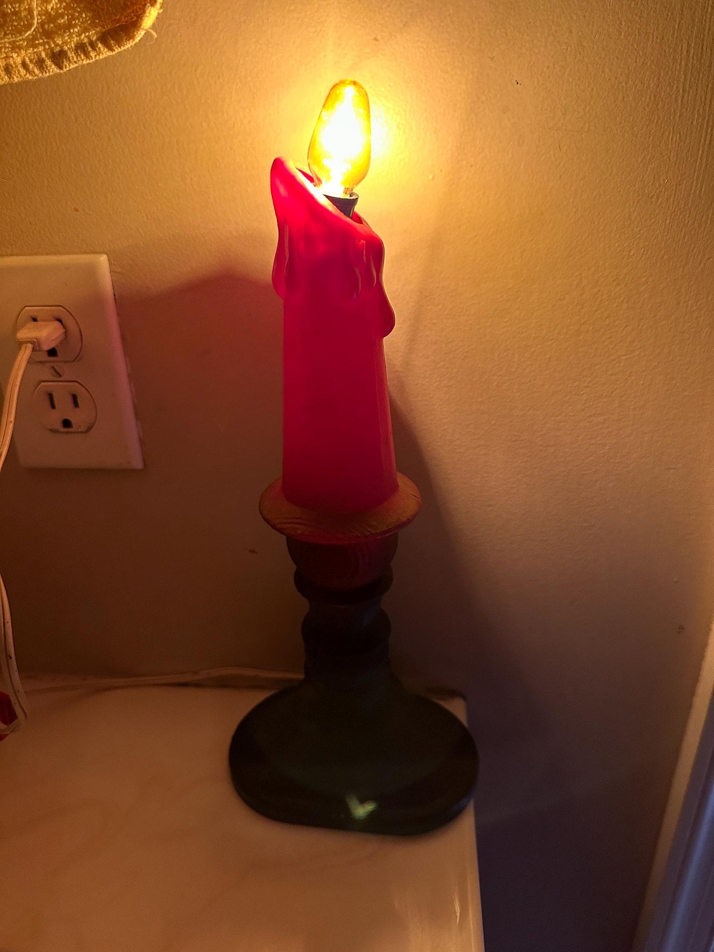 Vintage Union Products Blow Blo Mold Candle 13” Tall Christmas Flame Halloween