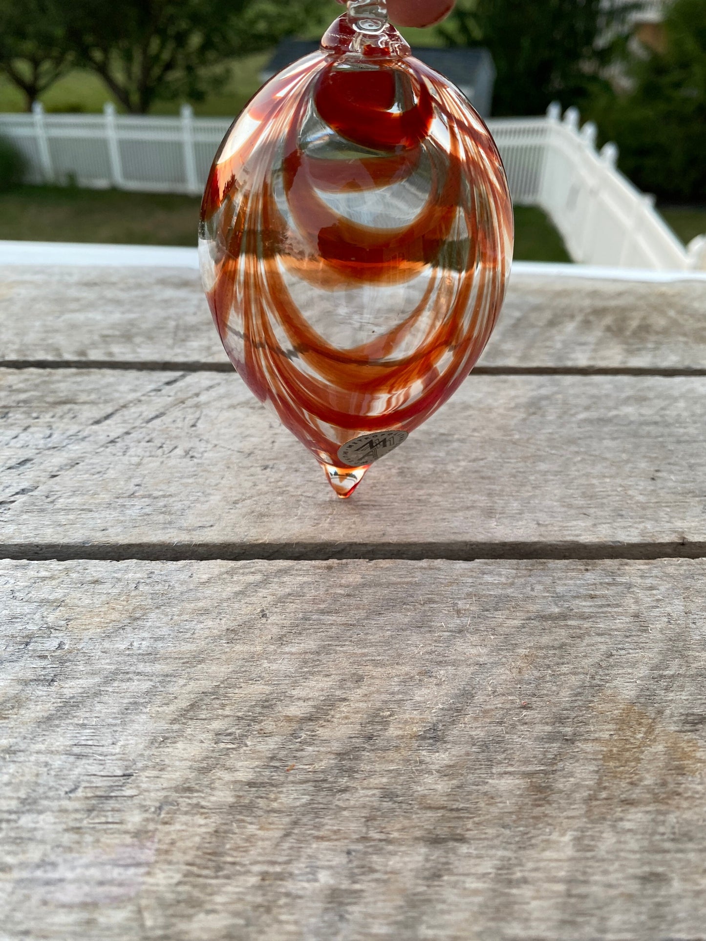 Vintage MOMA Hand Blown Art Glass Ornament | Amber Art Glass Ornament