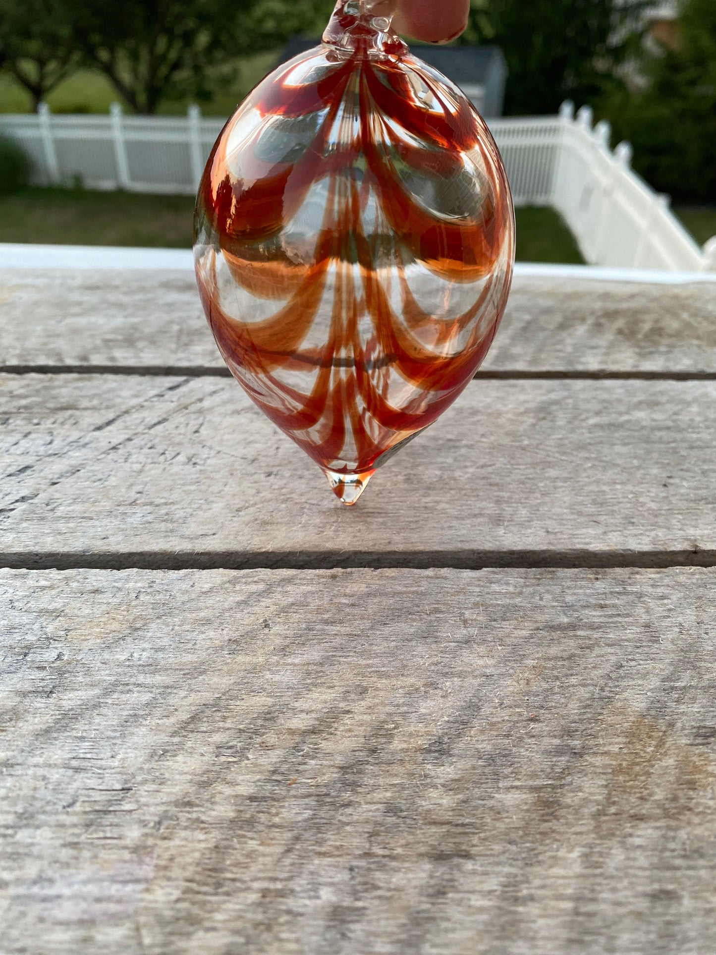 Vintage MOMA Hand Blown Art Glass Ornament | Amber Art Glass Ornament