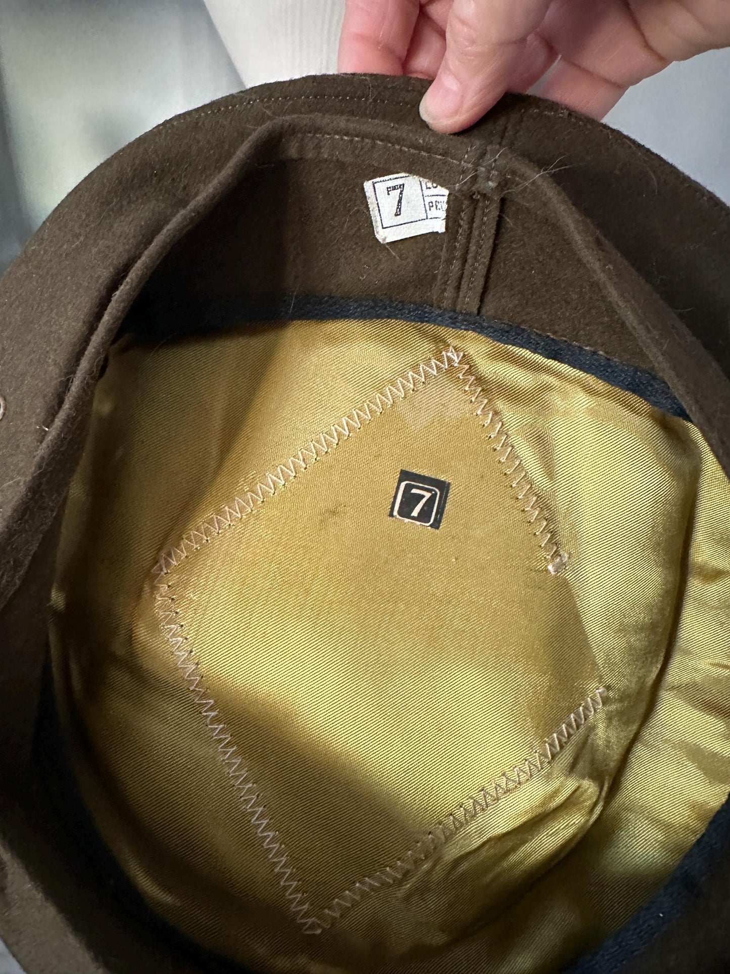 Vintage WW2 US Military Garrison Berets Sz 7: Wool & Khaki, Set of 3