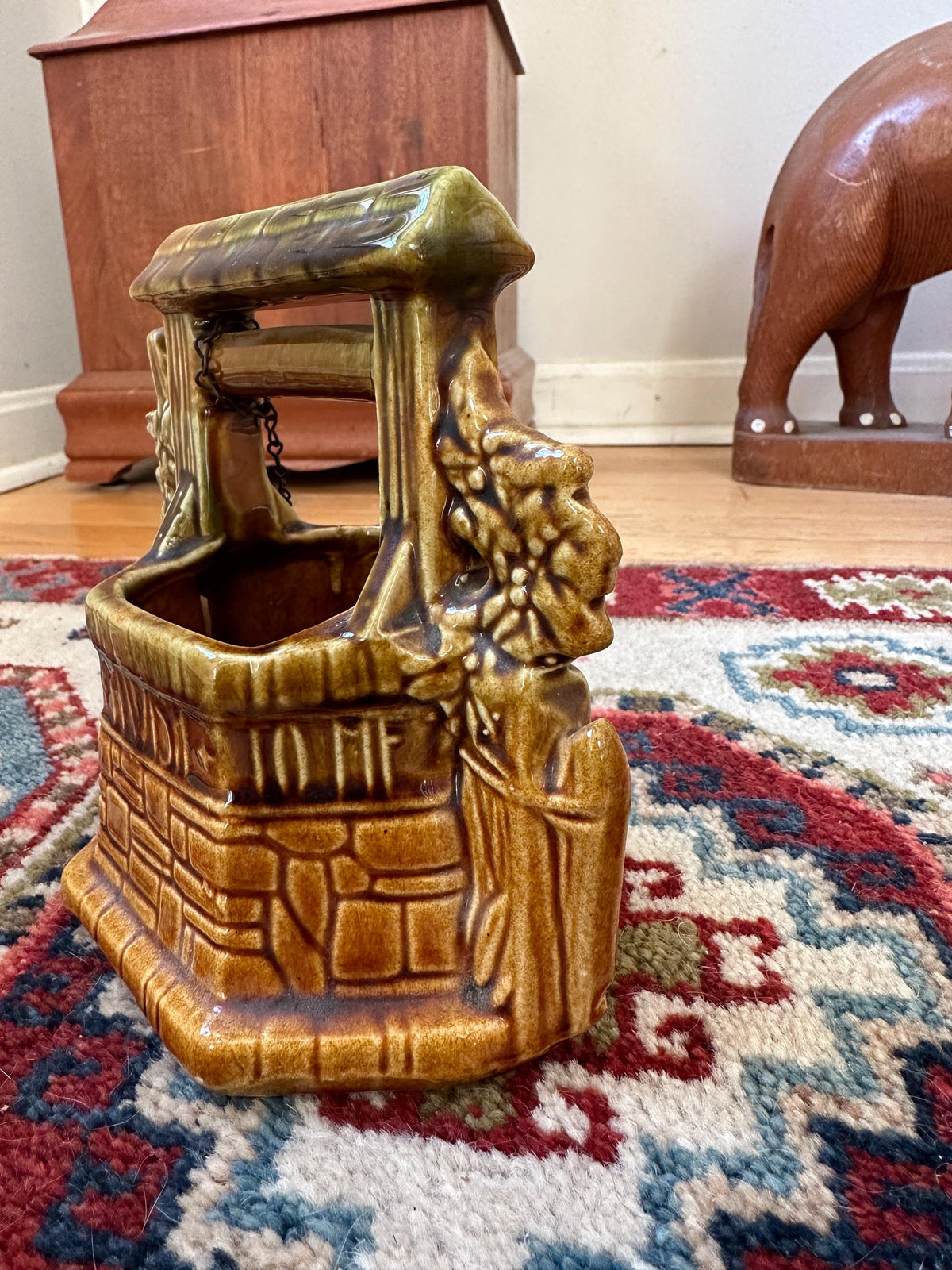 Vintage McCoy Pottery Wishing Well Planter – 1950s Mid-Century Ceramic