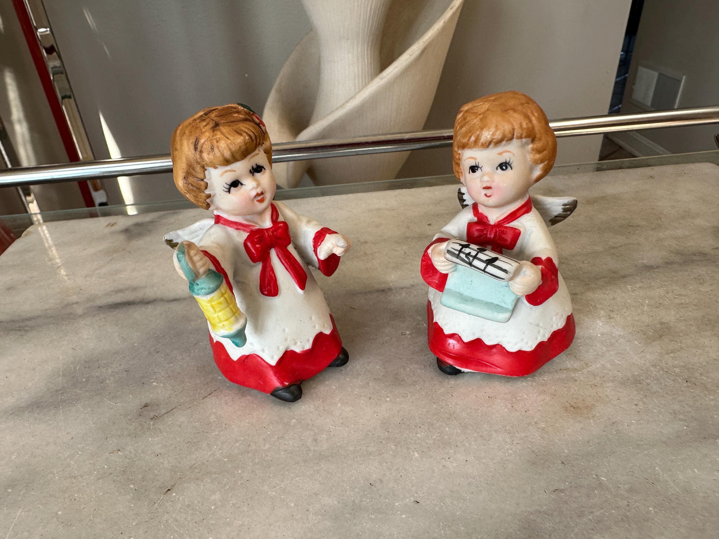 Vintage Caroling Angel - Set of Two - Made in Korea