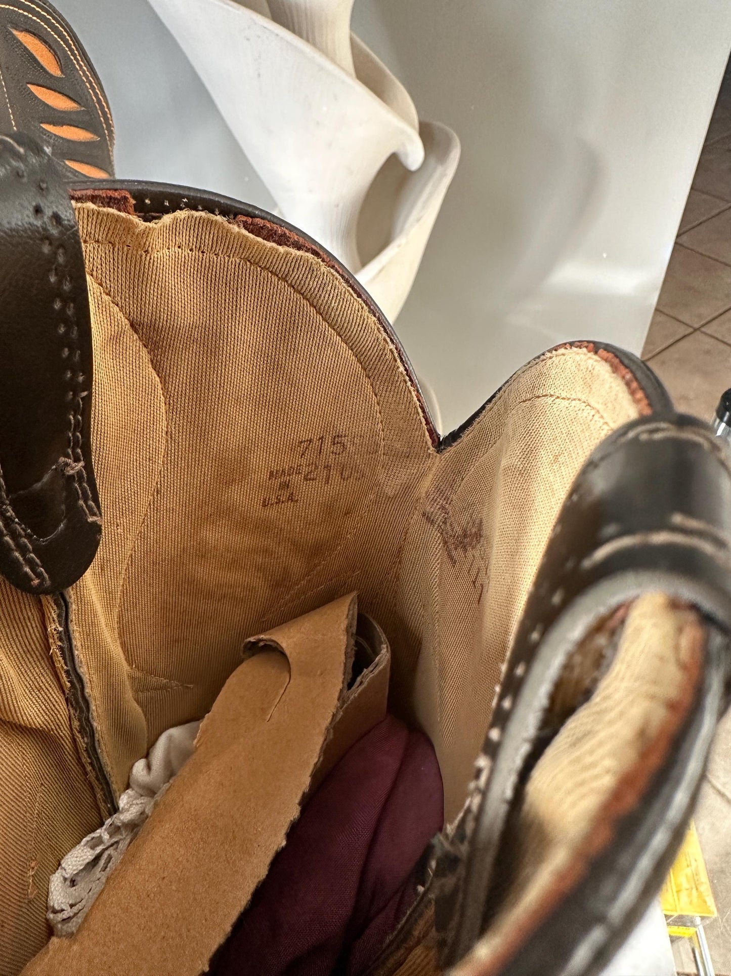 Vintage USA Made Man Made Material Style 43205 Cowboy Boots | Size 11