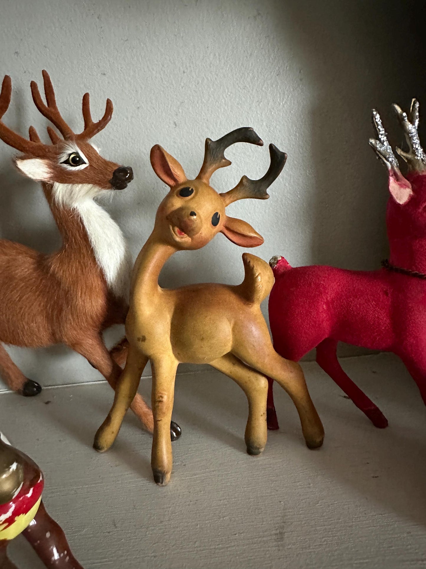 Vintage 1950s Rempel “Flagtail the Reindeer” Rubber Squeaky Toy – Mid-Century Holiday Collectible