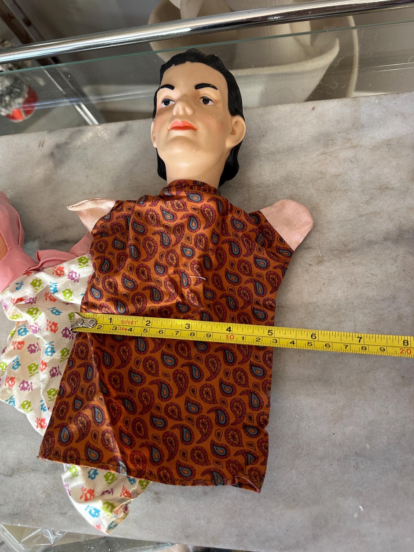 Vintage Unbranded Character Cloth Costumed & Rubber Head Hand Puppets - Set of 4