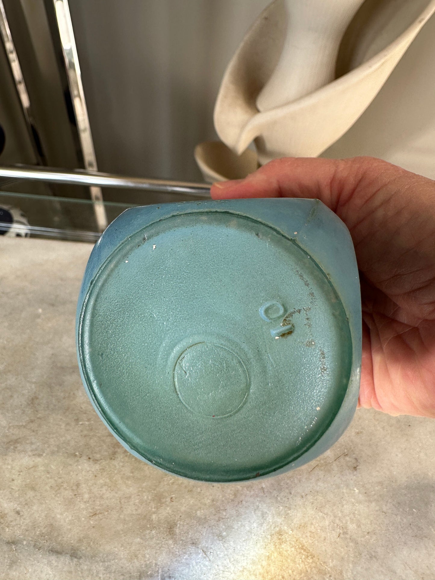 Vintage Depression Era Blue Glass Pepper Shaker