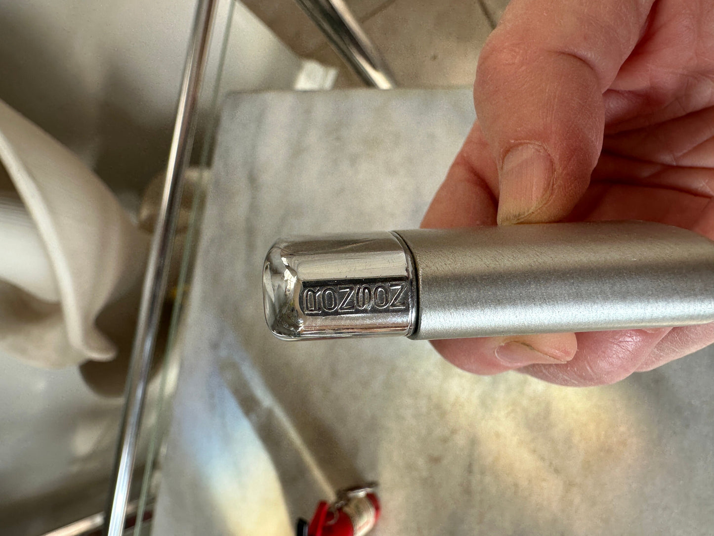 Set of 3 VTG Lighters | 1960s | Ronson Vintage Chrkme and Brushed Aluminum Lighter | Mustang Lighter (Japan) Fire Extinguisher Lighter