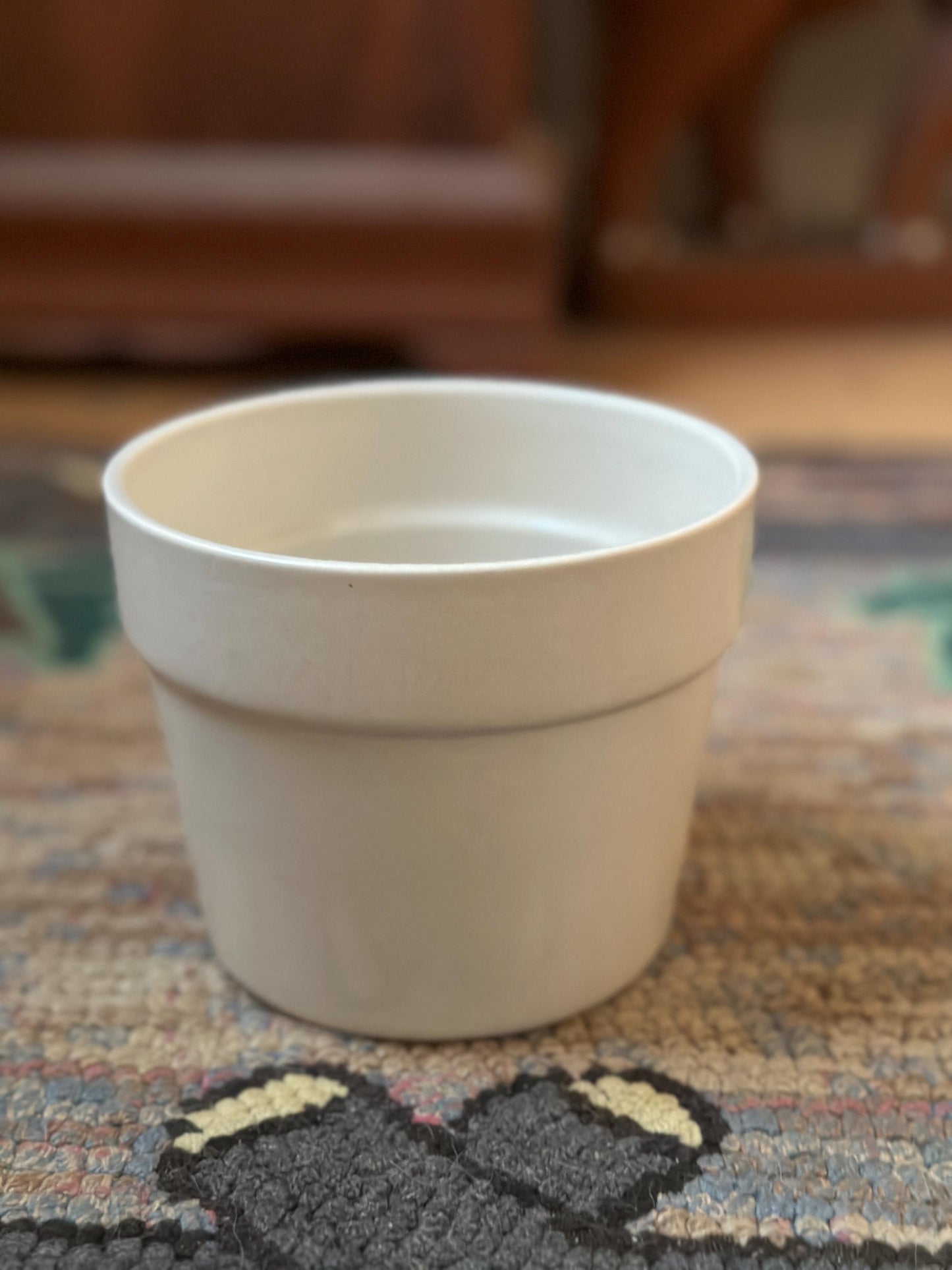 Vintage Pfaltzgraff Ftda 1982 Blue Flower Pot Off White Stoneware