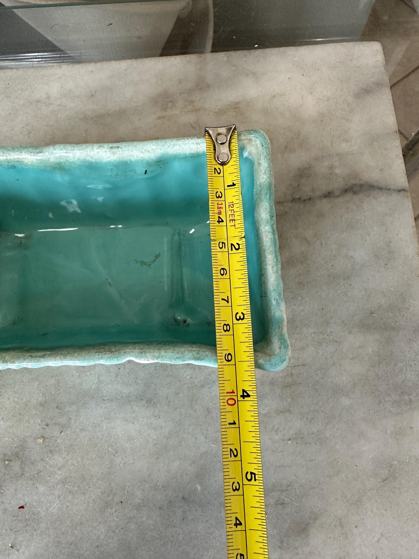 Vintage Cookson USA 427 Pottery Planter – Turquoise Glaze – 6.5” x 2.5” – Mid-Century USA