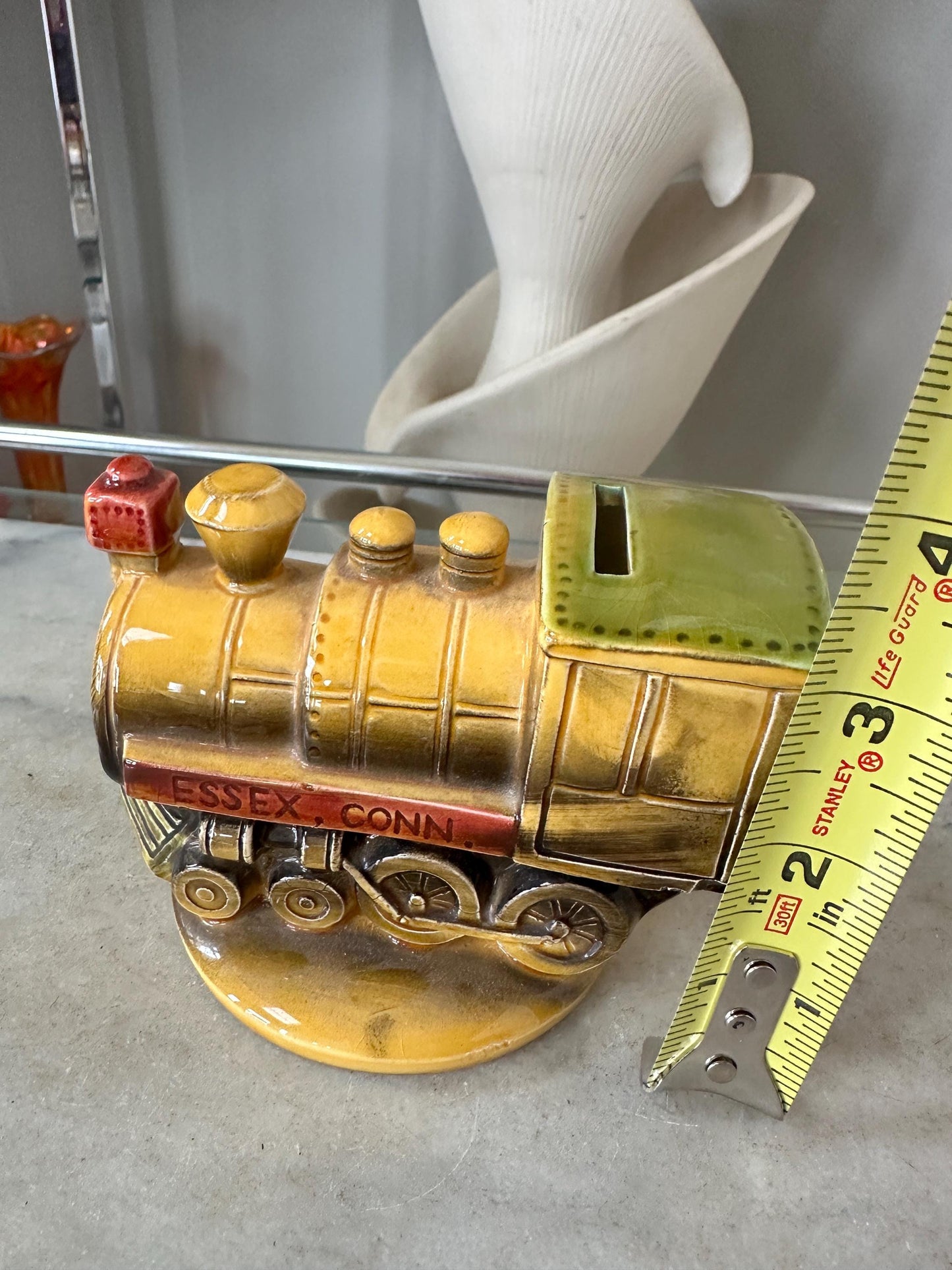 VTG Small Japan Ceramic Valley Railroad Train Coin Bank — Essex, CT