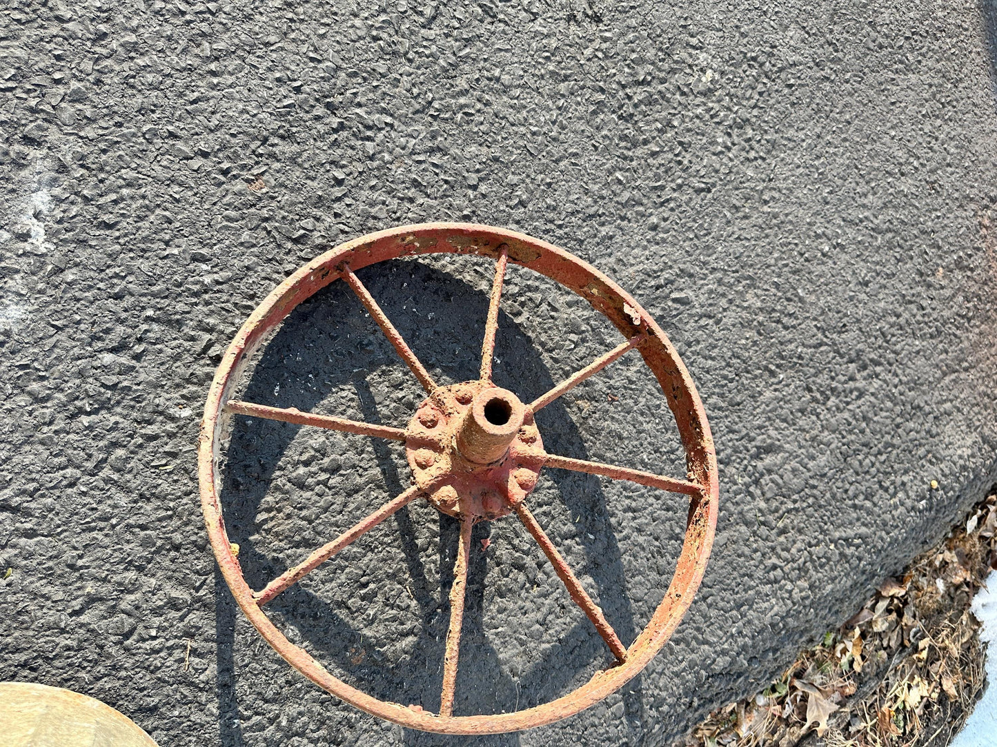 Antique 16” Iron Wheel - Rustic Farmhouse Barn Décor