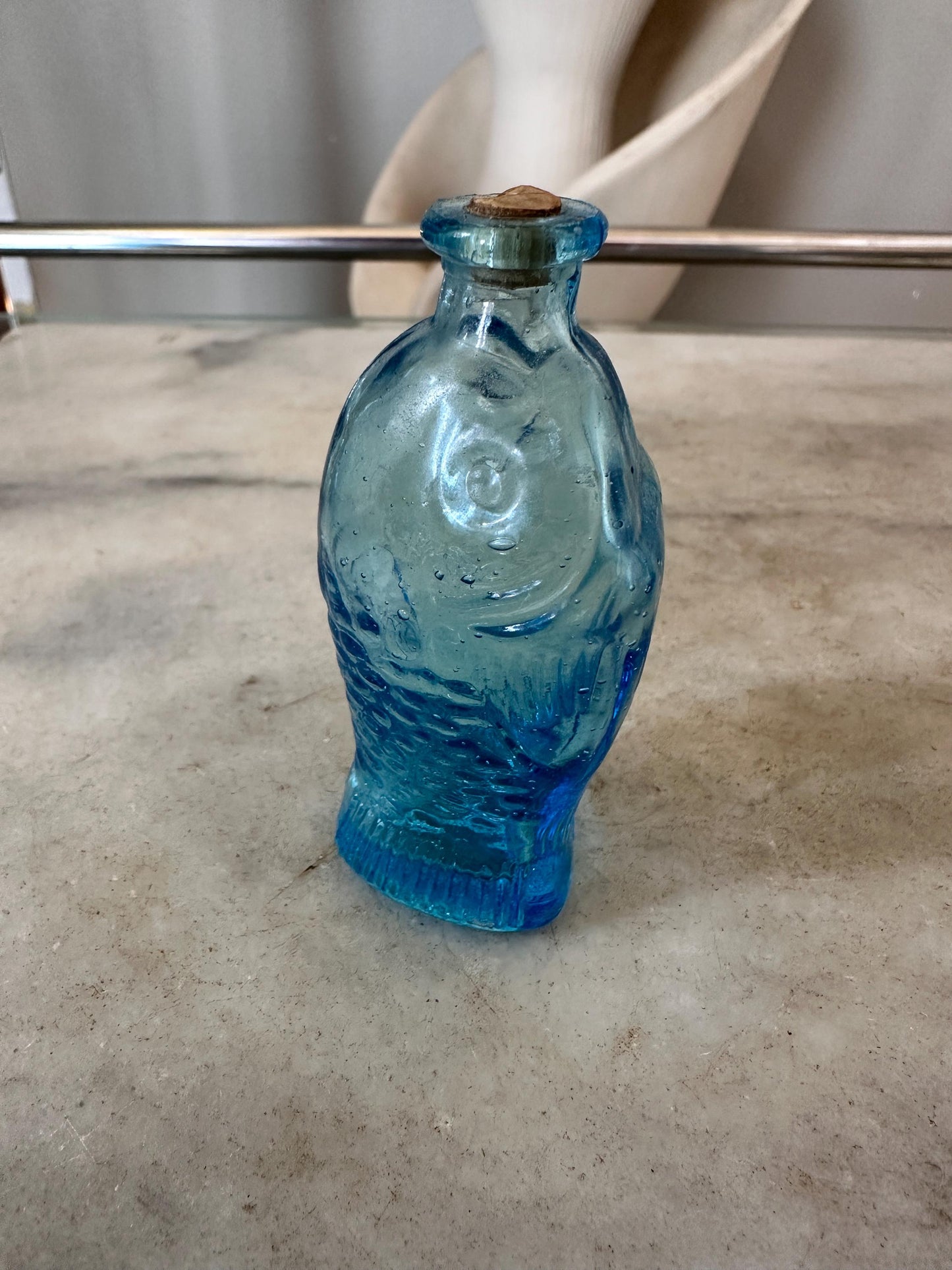 Vintage Wheaton Glass Mini Bottles Lot (7), 1970s Fish, Barrel, Grapes, Whiskey