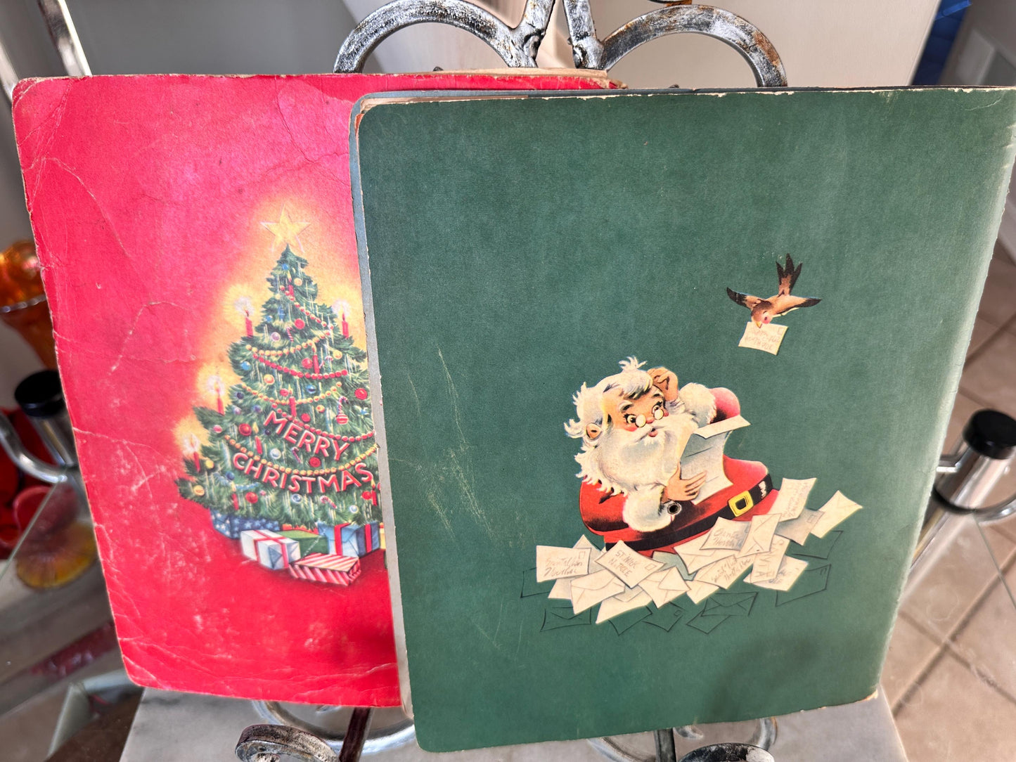 Vintage 1953 Santa's Busy Day First Edition, 1954 Santa's Cuckoo Clock Books