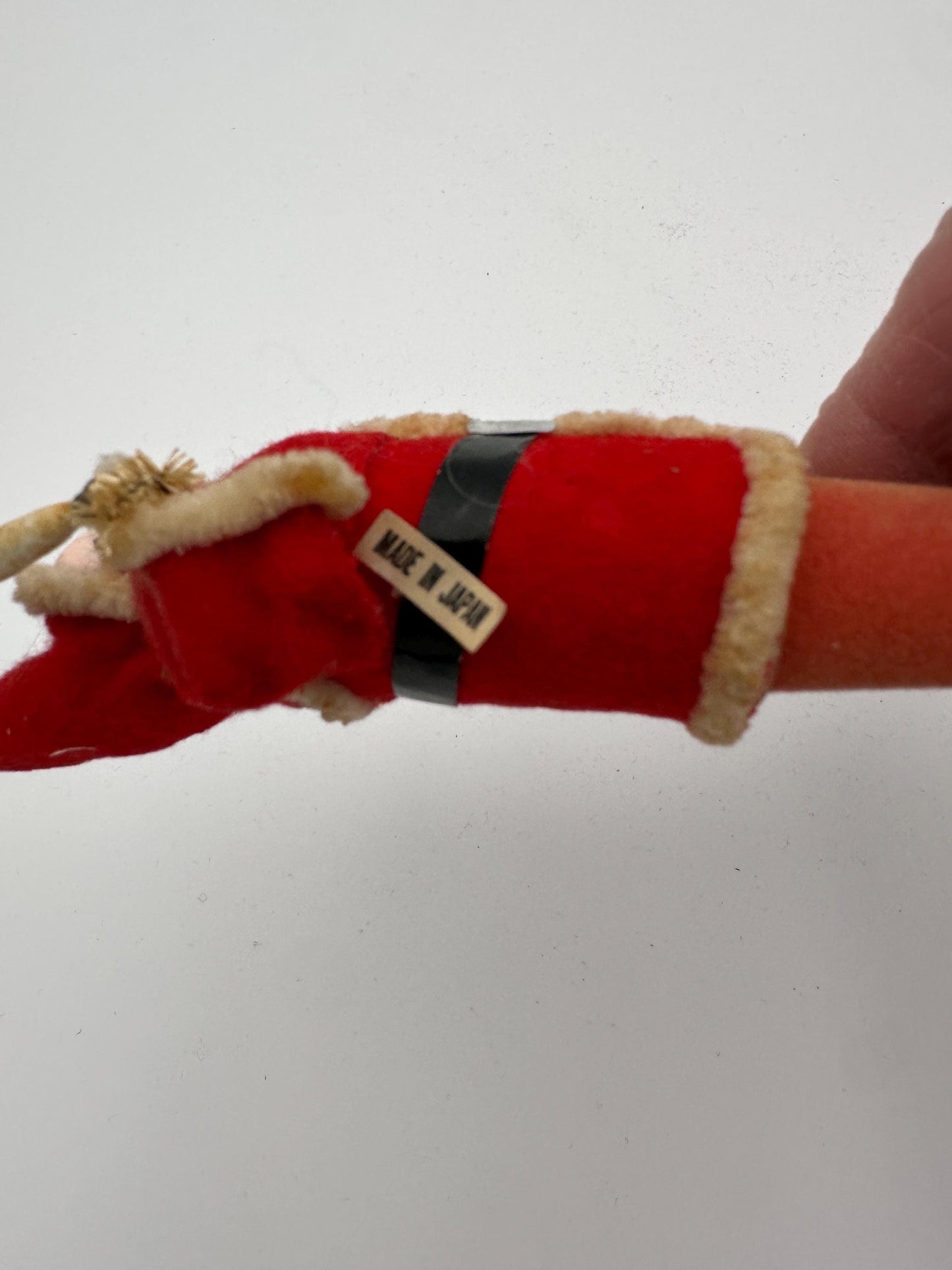 Vintage Pipe Cleaner Santa Figurine 7” Antique Felt Coat Japan