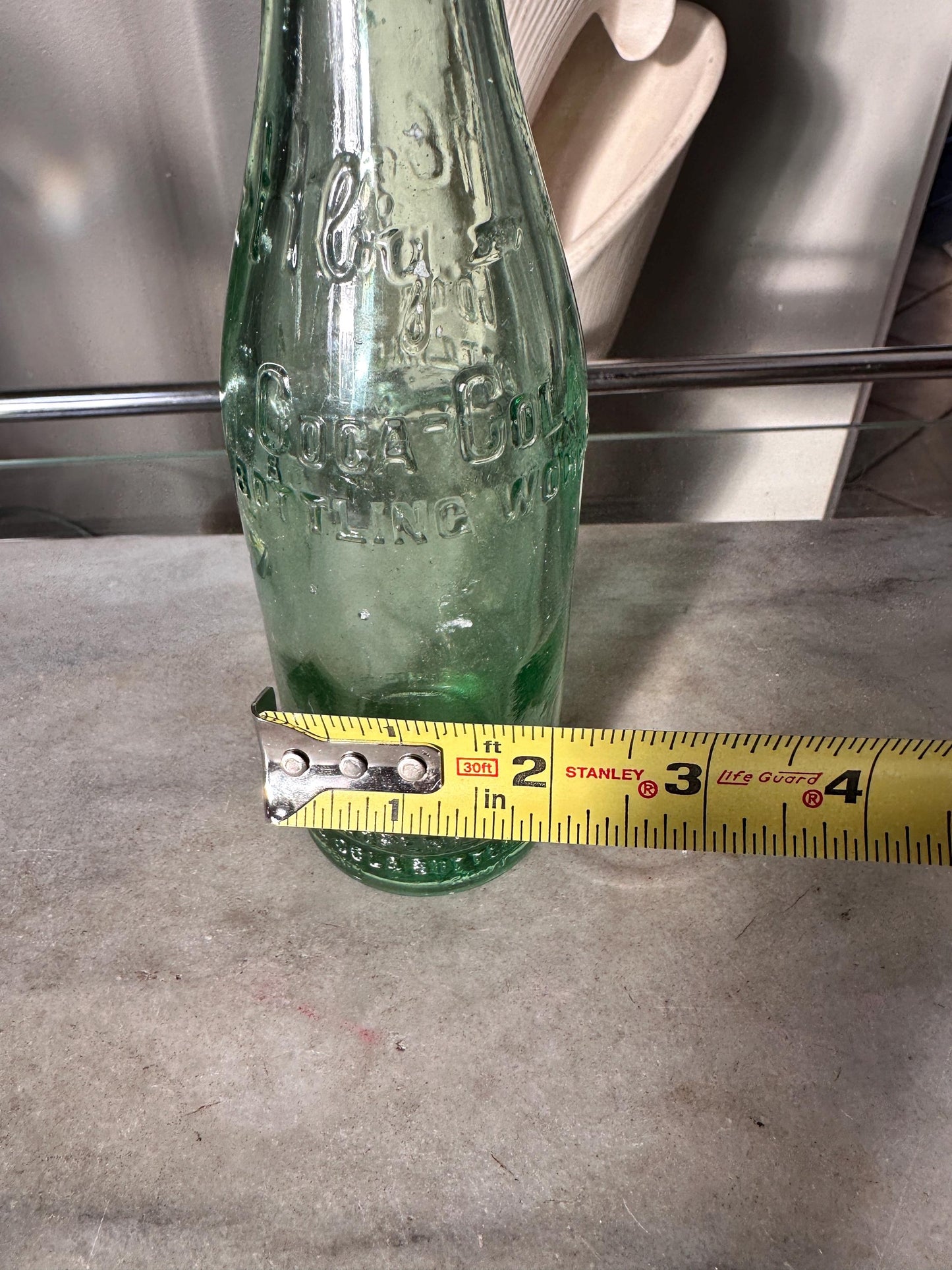 Vintage HBG Coca-Cola Bottling Works Green Glass Bottle – 7 fl oz – Embossed Straight-Side Soda Bottle