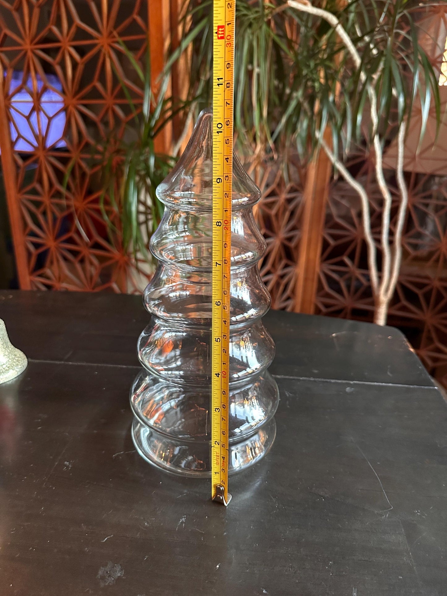 Vintage Libbey Glass Christmas Tree Canister