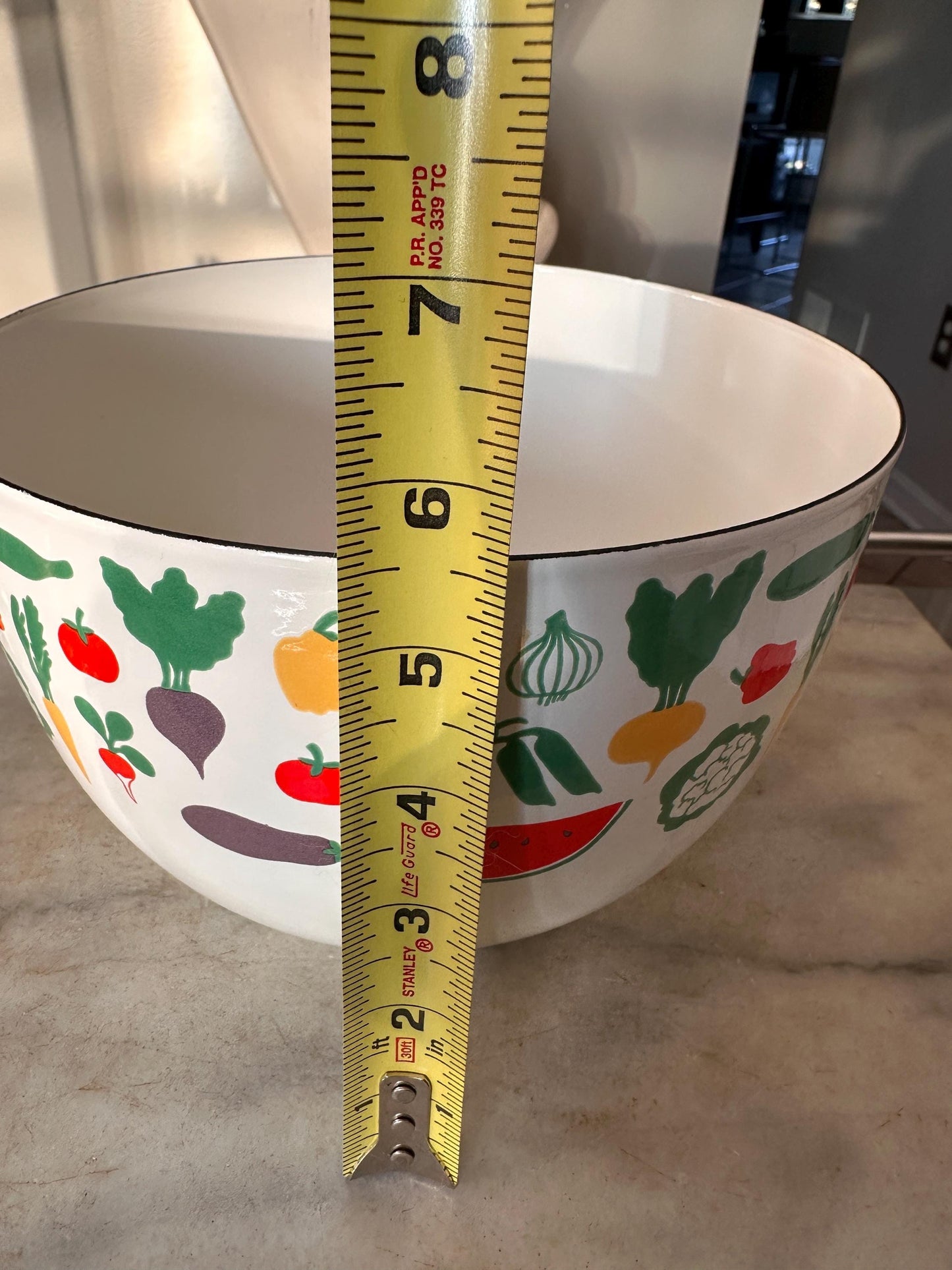Vintage ARABIA FINLAND Mid Century Modern Enamel Serving Bowl, 8.5” x 5.5”