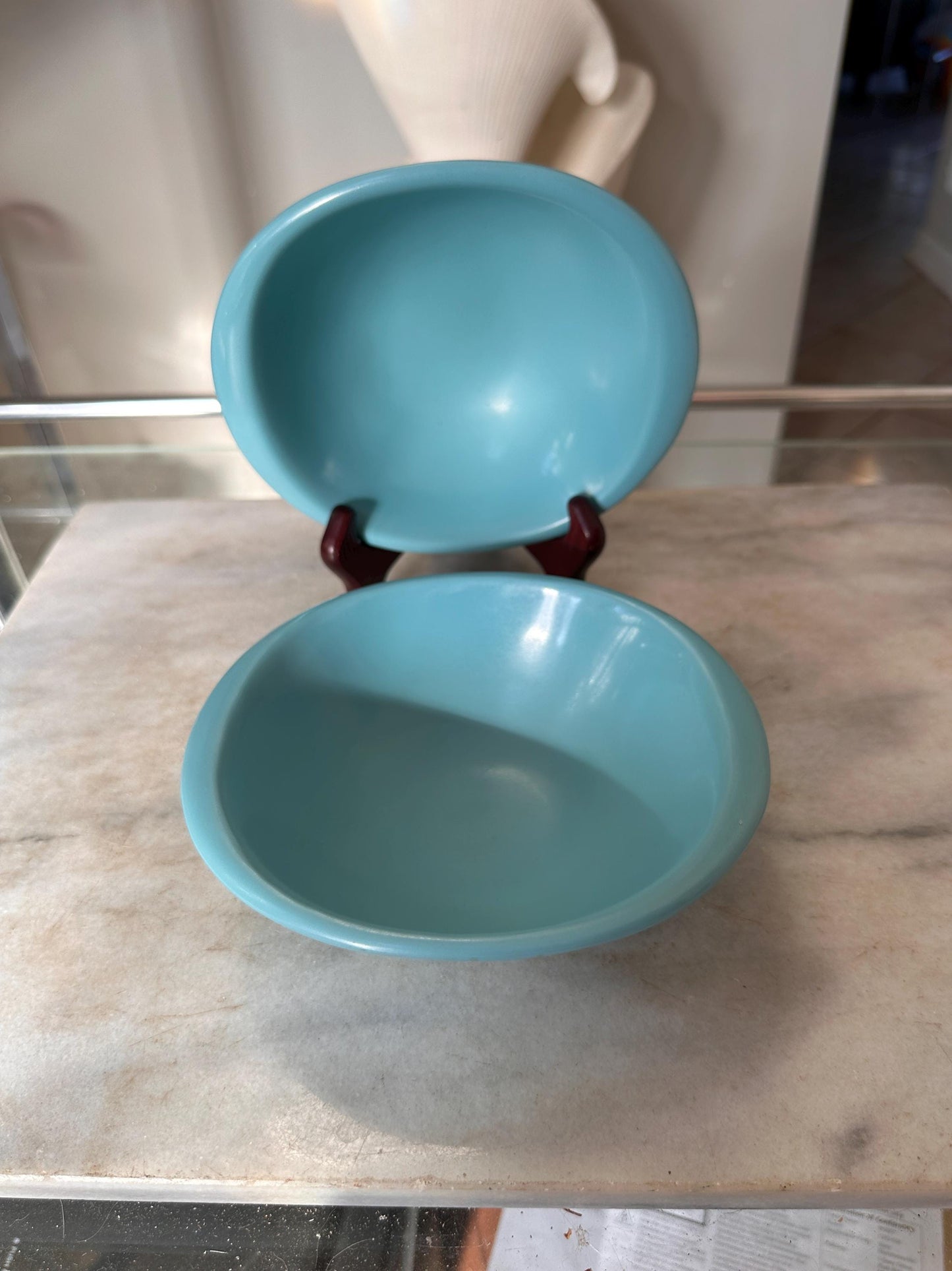 Vintage BOONTON WARE Melamine Cereal Bowl 1307-12, Turquoise - Set of 2
