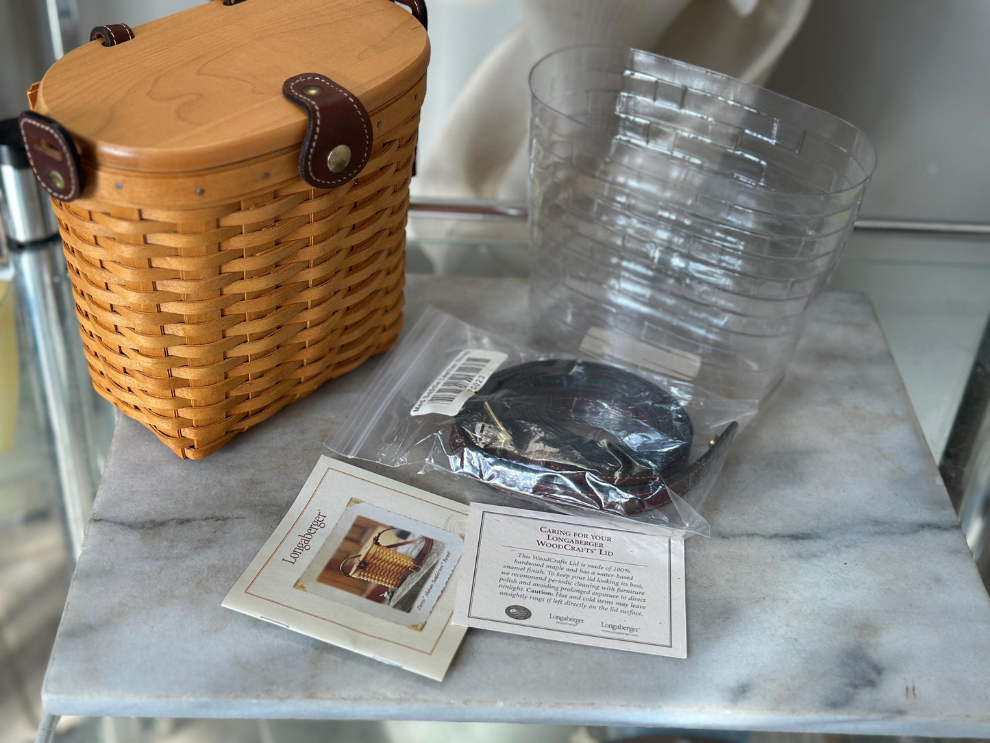 Longaberger Medium Saddlebrook Purse Basket | NOS | Signed + Dated | Liner, Leather Hang Tag & Documentation Included | Rare Basket | New