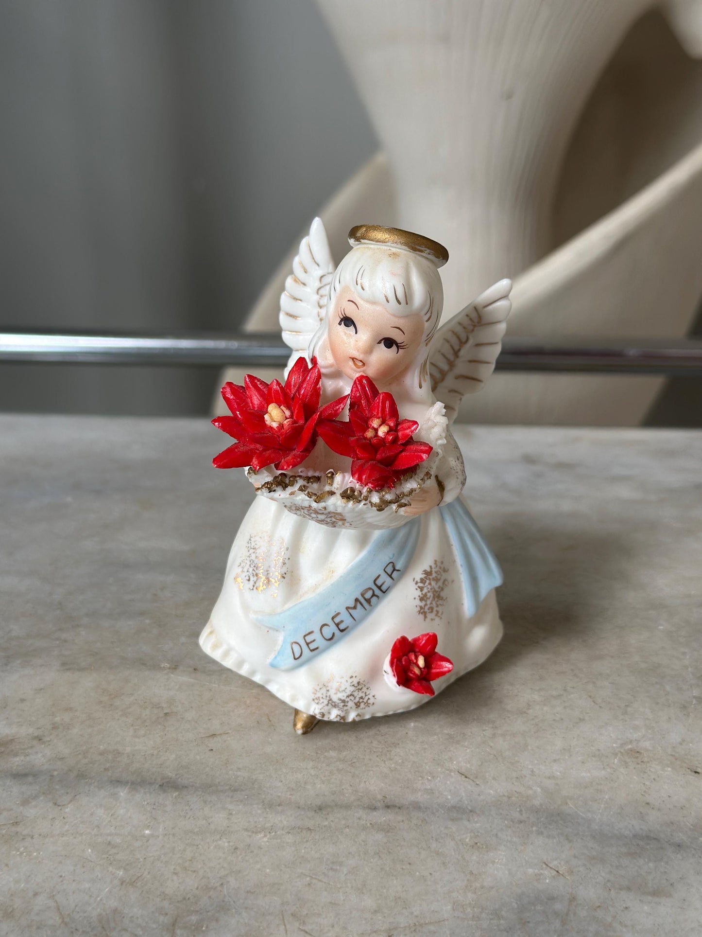 Vintage Lefton Japan December Angel Christmas Figurine | Mid-Century Holiday Collectible (PLEASE READ DESCRIPTION)