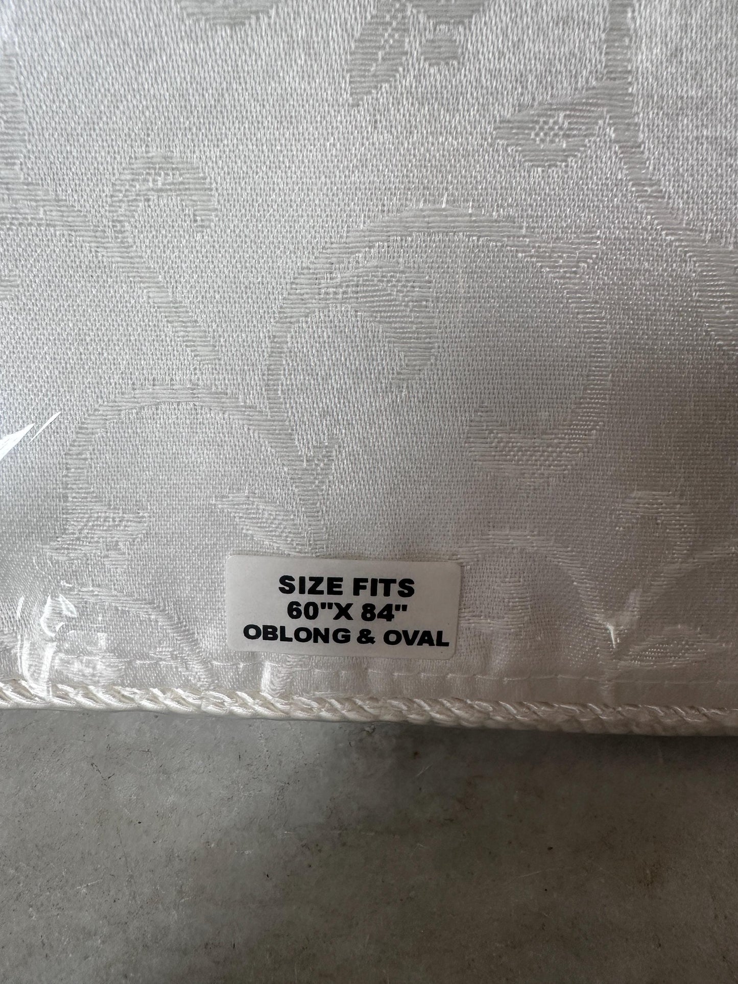 Lenox Opal Innocence Oval Tablecloth | Ivory Fine Table Linen | 60” x 84” | New Sealed Package | Elegant Holiday & Formal Entertaining