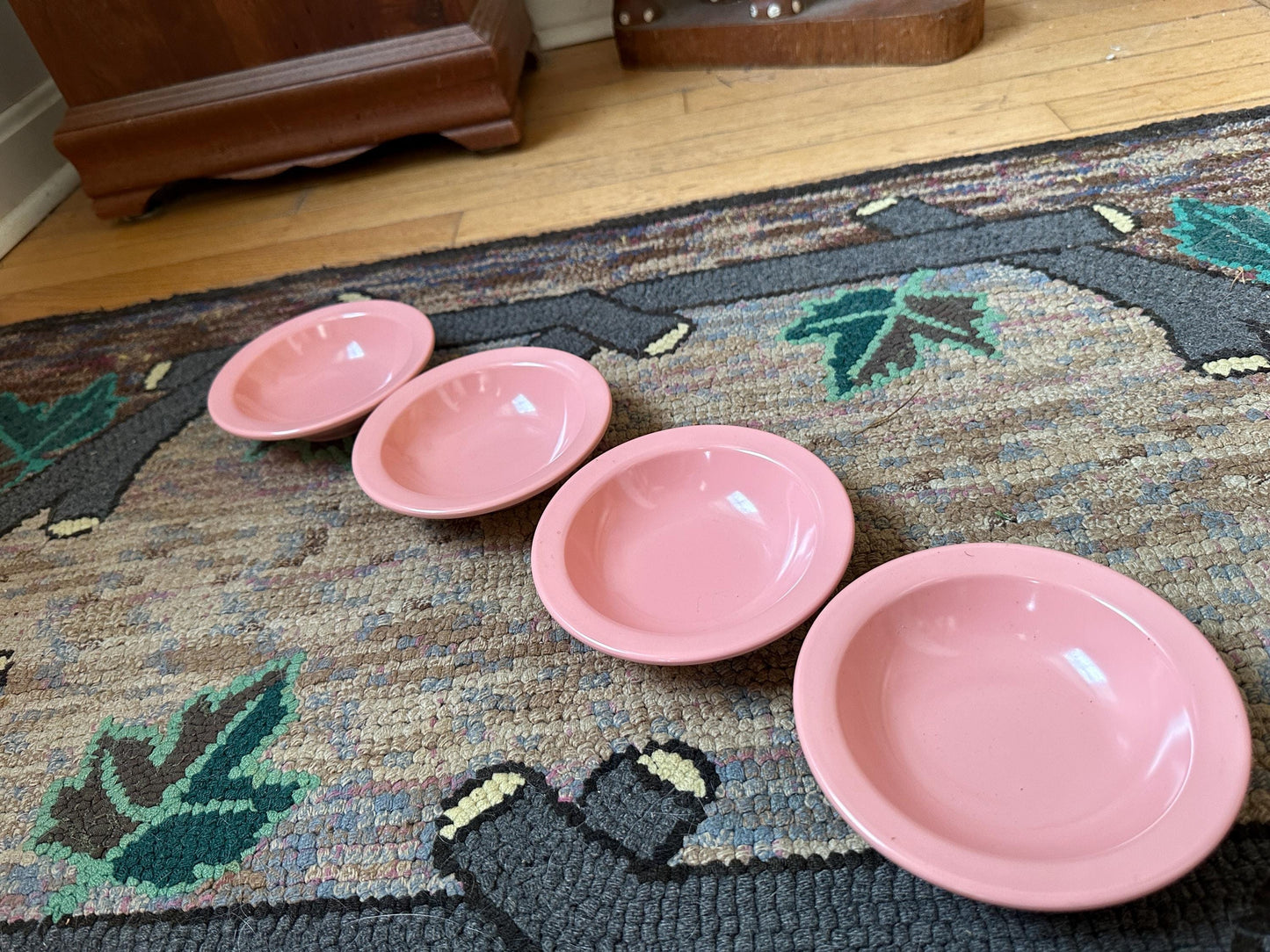 Vintage 5” Boonton Pink Melamine Melmac Bowls 301-5 Made in the USA - Set of 5
