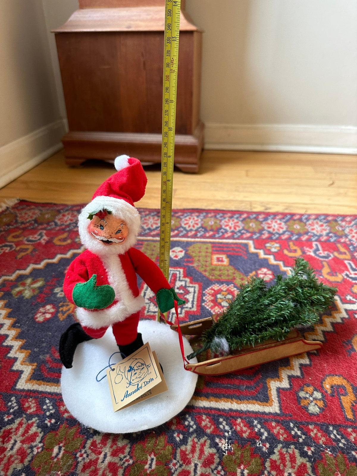 1994 Annalee Santa pulling sleigh with tree