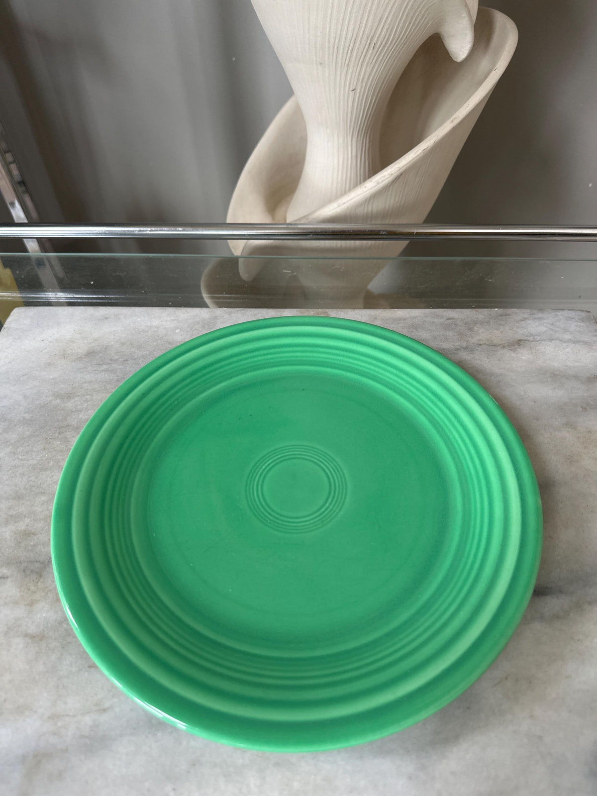 Vintage Fiesta Luncheon Plates Set of 2 | Green & Yellow | 9.5” Plates | Genuine Vintage Fiesta | 1936–1969 Backstamp