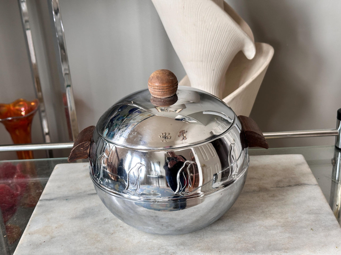 Vintage 1950s West Bend Penguin Ice Bucket, Mid Century Barware, MCM