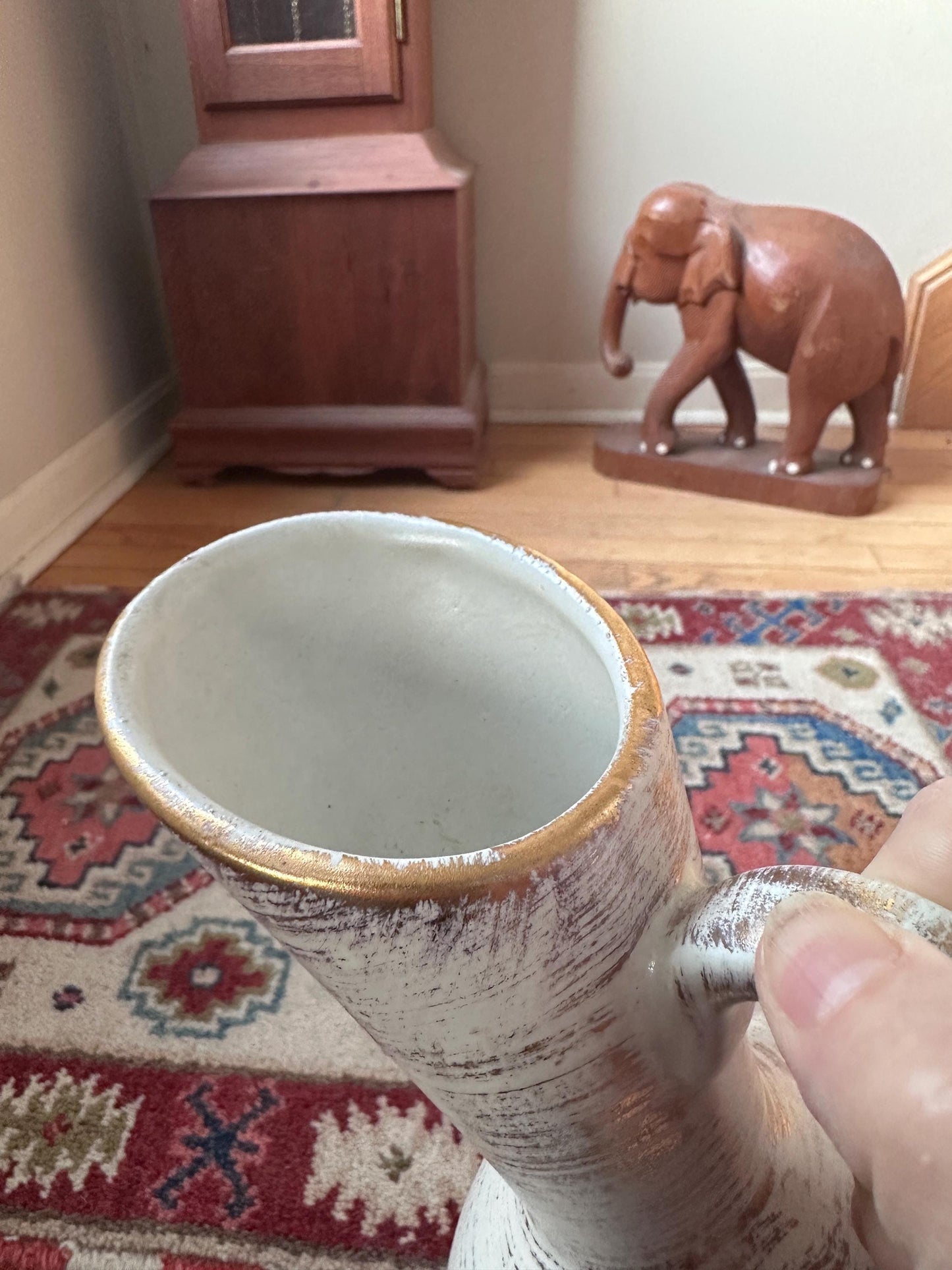 Vintage Royal Haeger Gold Tweed Pottery Pitcher | Brushed 22K Gold | Mid-Century Modern Ceramic Vase | USA Collectible | 9”