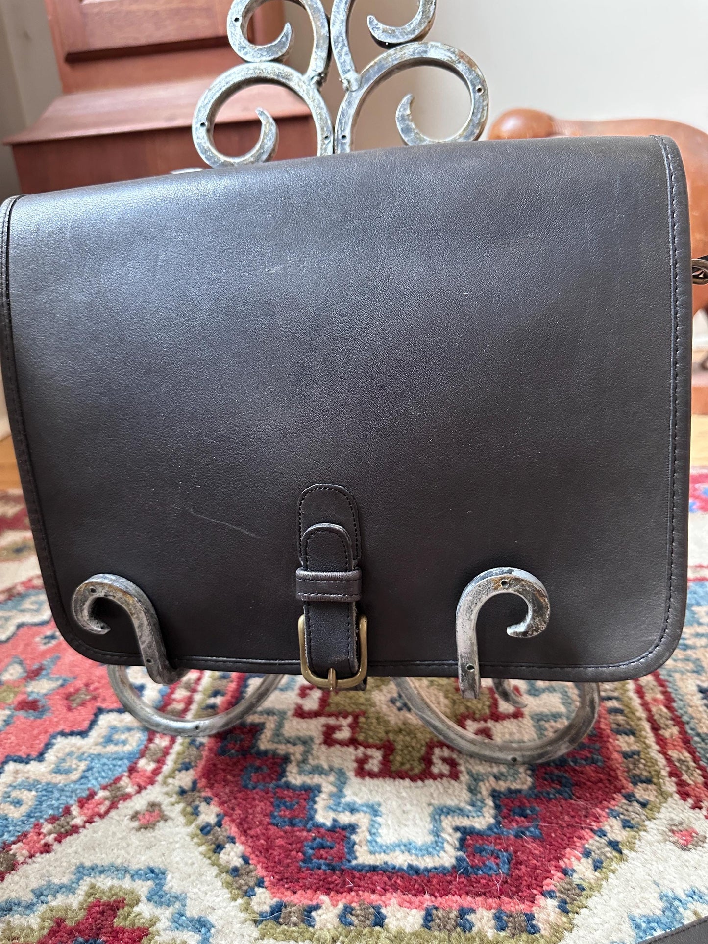 Vintage Coach Black Leather Saddle Pouch Bag #9590 | Made in NYC | Classic Crossbody | Style 9590 | Pre-1994