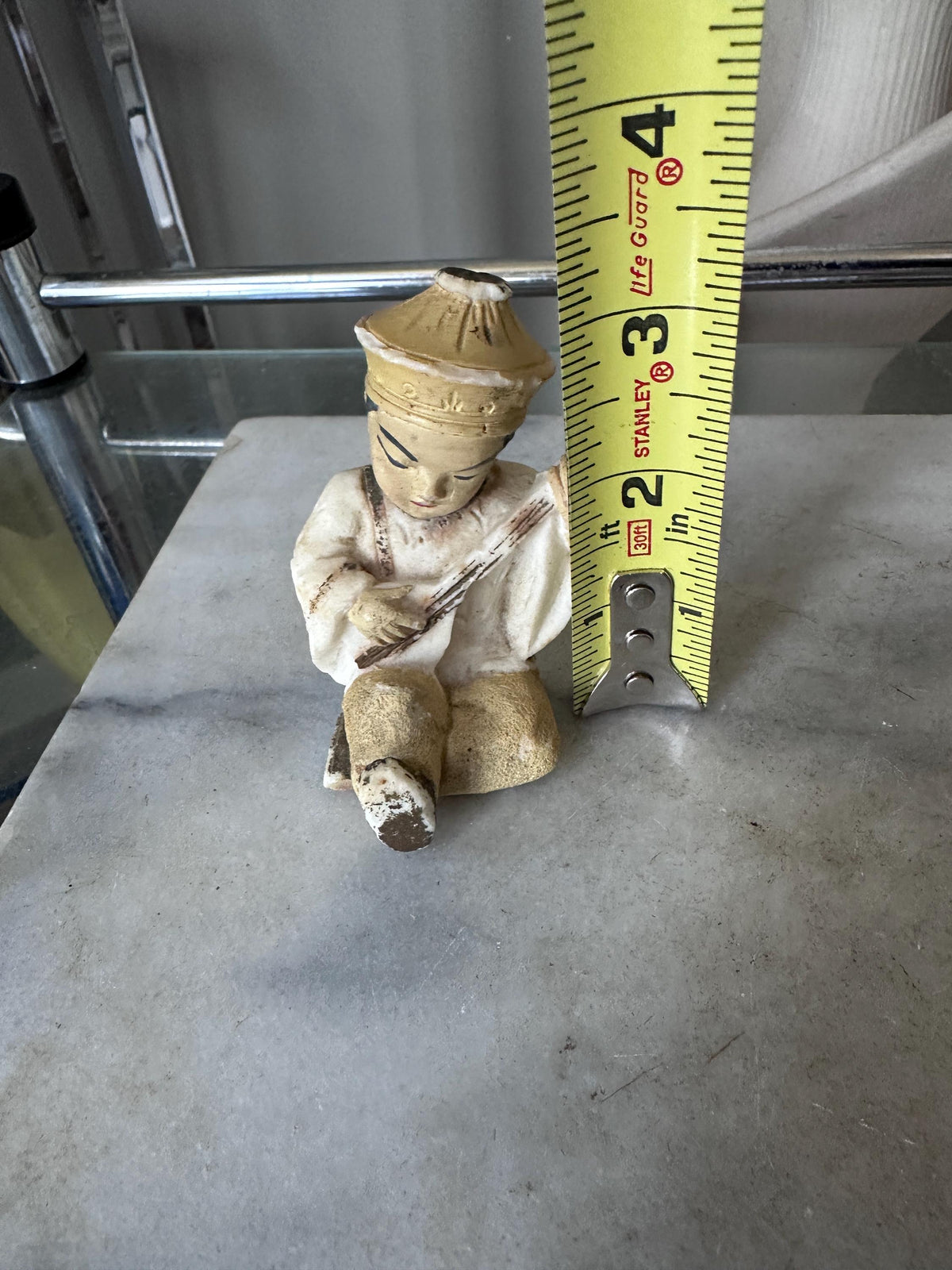 Vintage Asian & Japanese Collectibles Lot | Hand-Painted Japan Plate, Hakata Doll, Umbrella Girl Figurine + Chinese Sandstone Boy