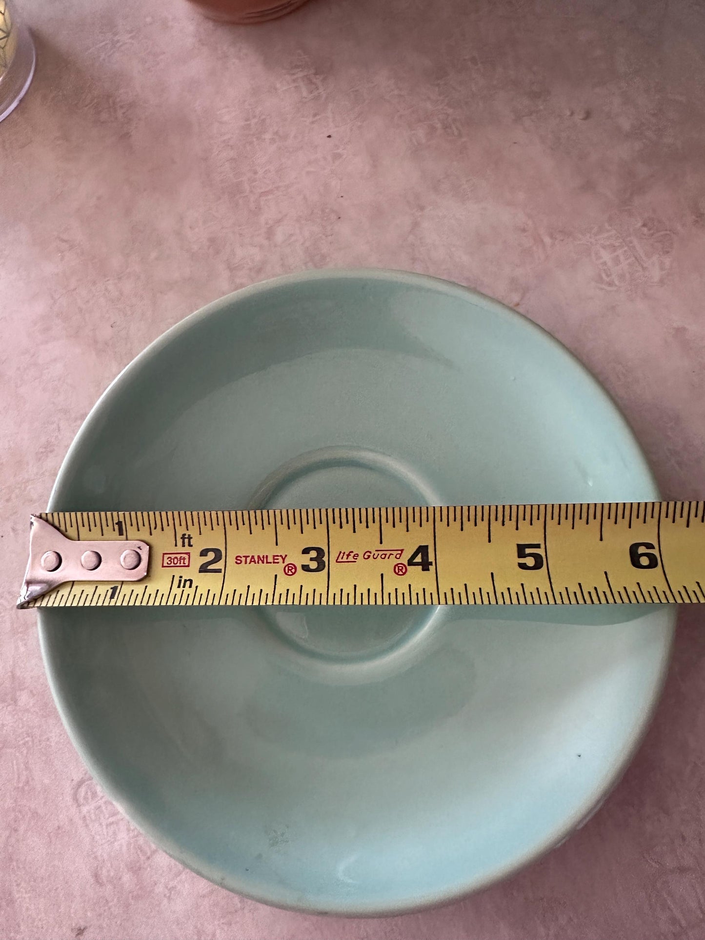Vintage Lu-Ray Pastels Saucer Plates Set of 7 Taylor Smith & Taylor 1048-1 MCM 1950s Pink Blue Green Yellow