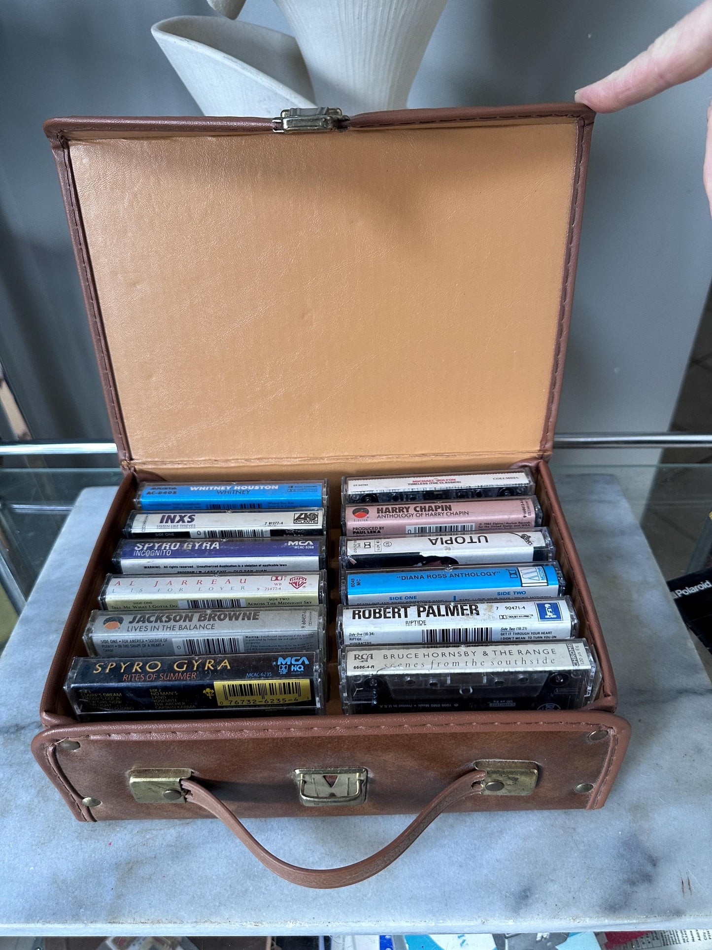 Vintage 12-Cassette Tape Case and Cassette Collection | Queen, Spyro Gyra, Robert Palmer, Utopia + More | Retro Music Collection