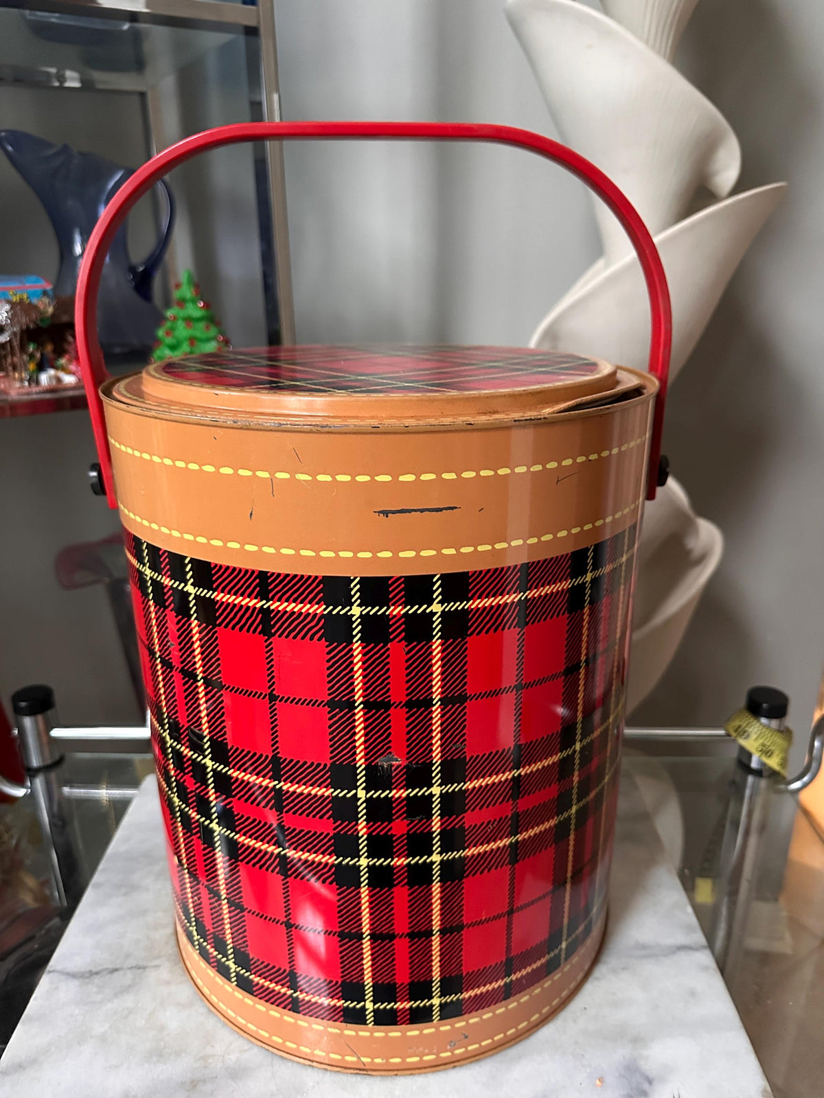Vintage Skotch Party Bucket – Tartan Plaid Cooler, Petra Cabot Design
