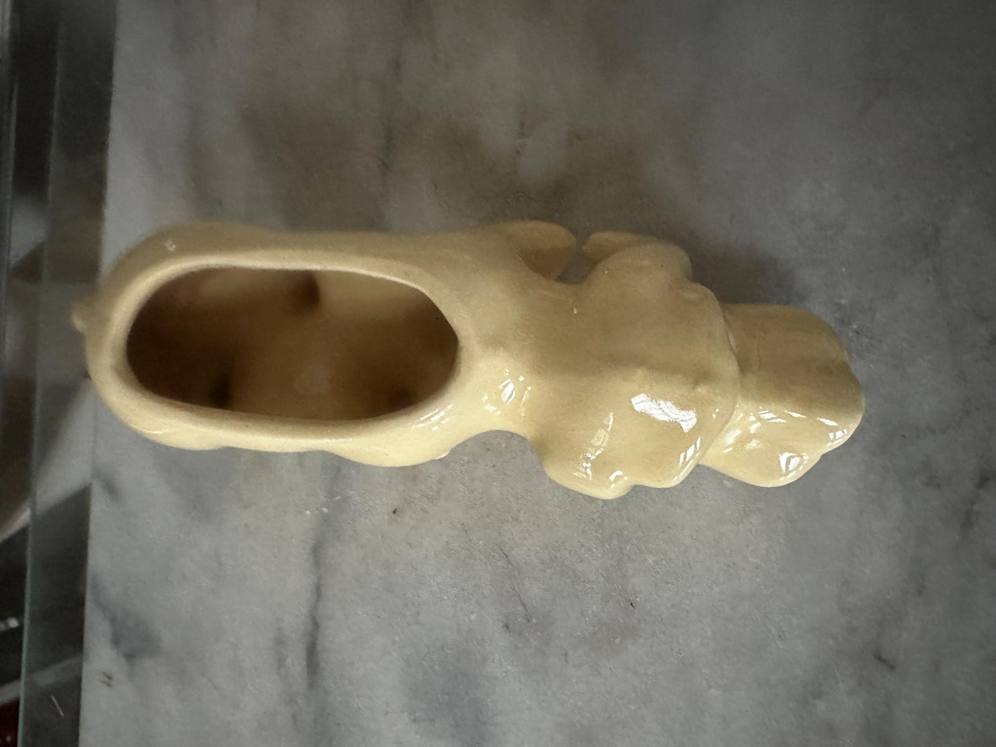 Vintage Shawnee Pottery Yellow Ware Hound Dog Planter, Ceramic Dog Planter