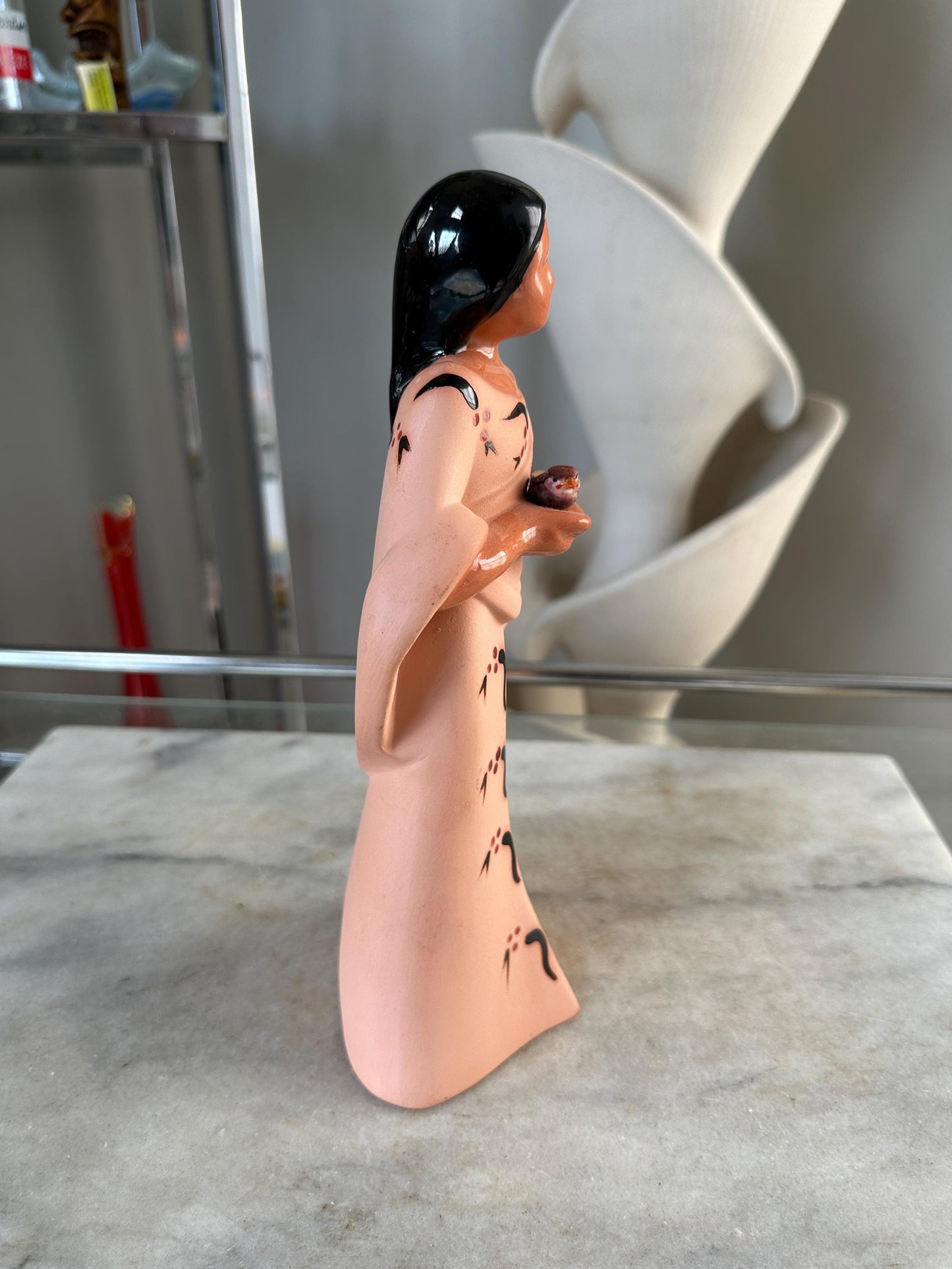Rene Youngblood Native American Woman Pottery Sculpture Arizona Sculpture