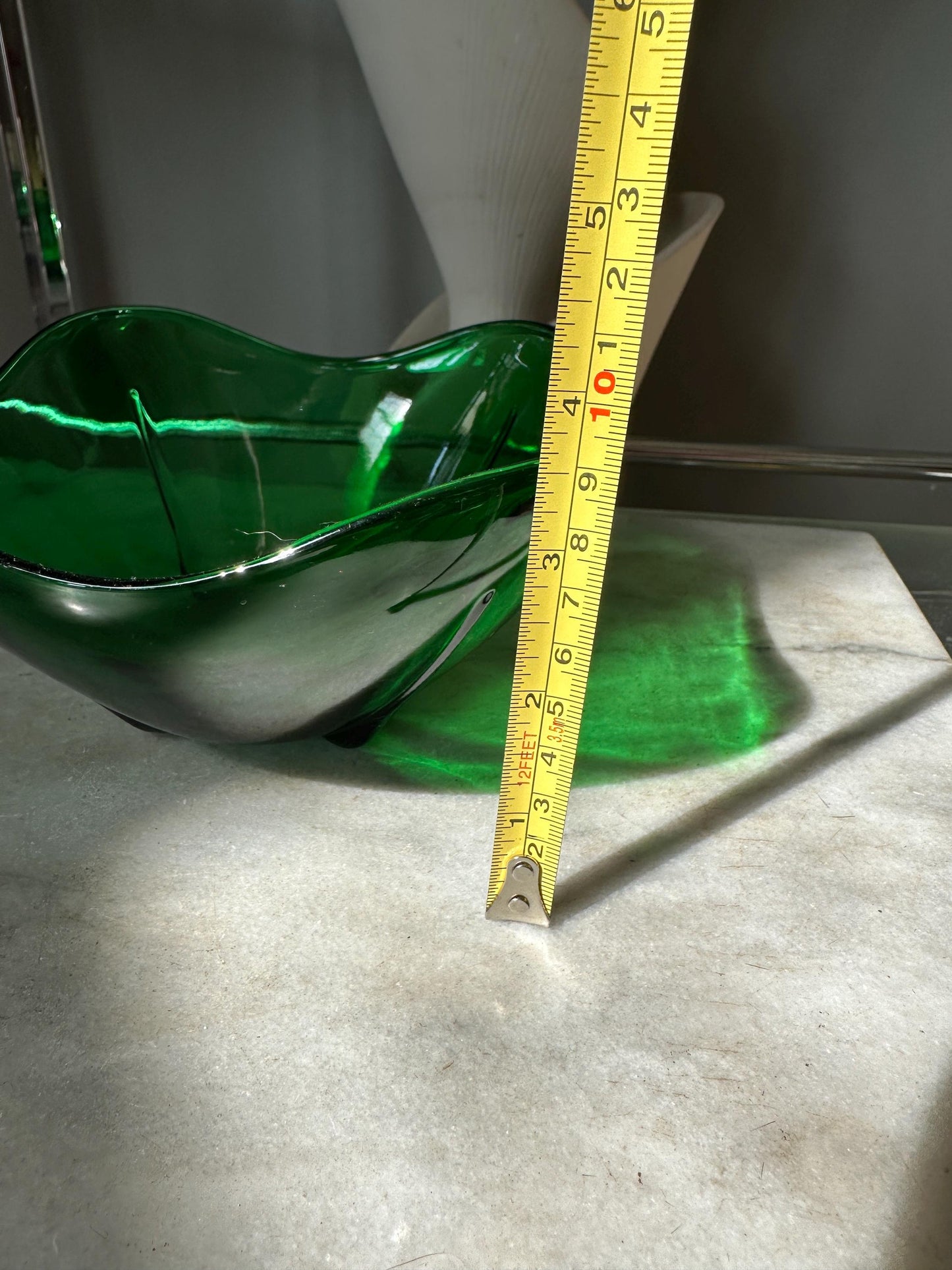 Anchor Hocking Glass Forest Green SWEDISH MODERN 6-1/2" Square Bowl