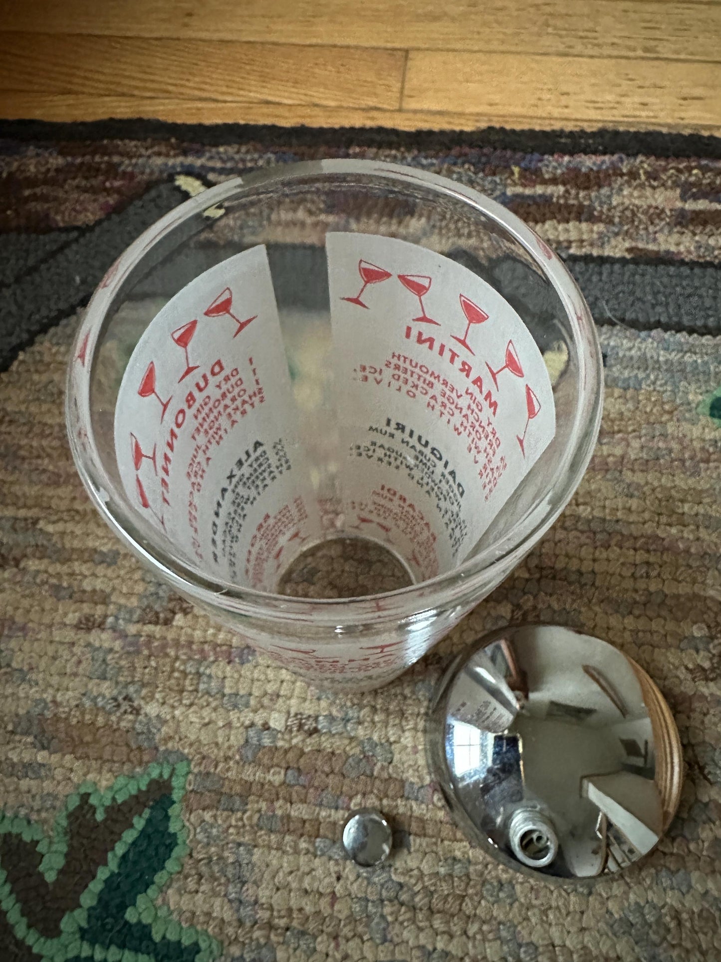 Mid century Modern cocktail shaker with recipes | Retro Barware | Mod Century Modern Bar